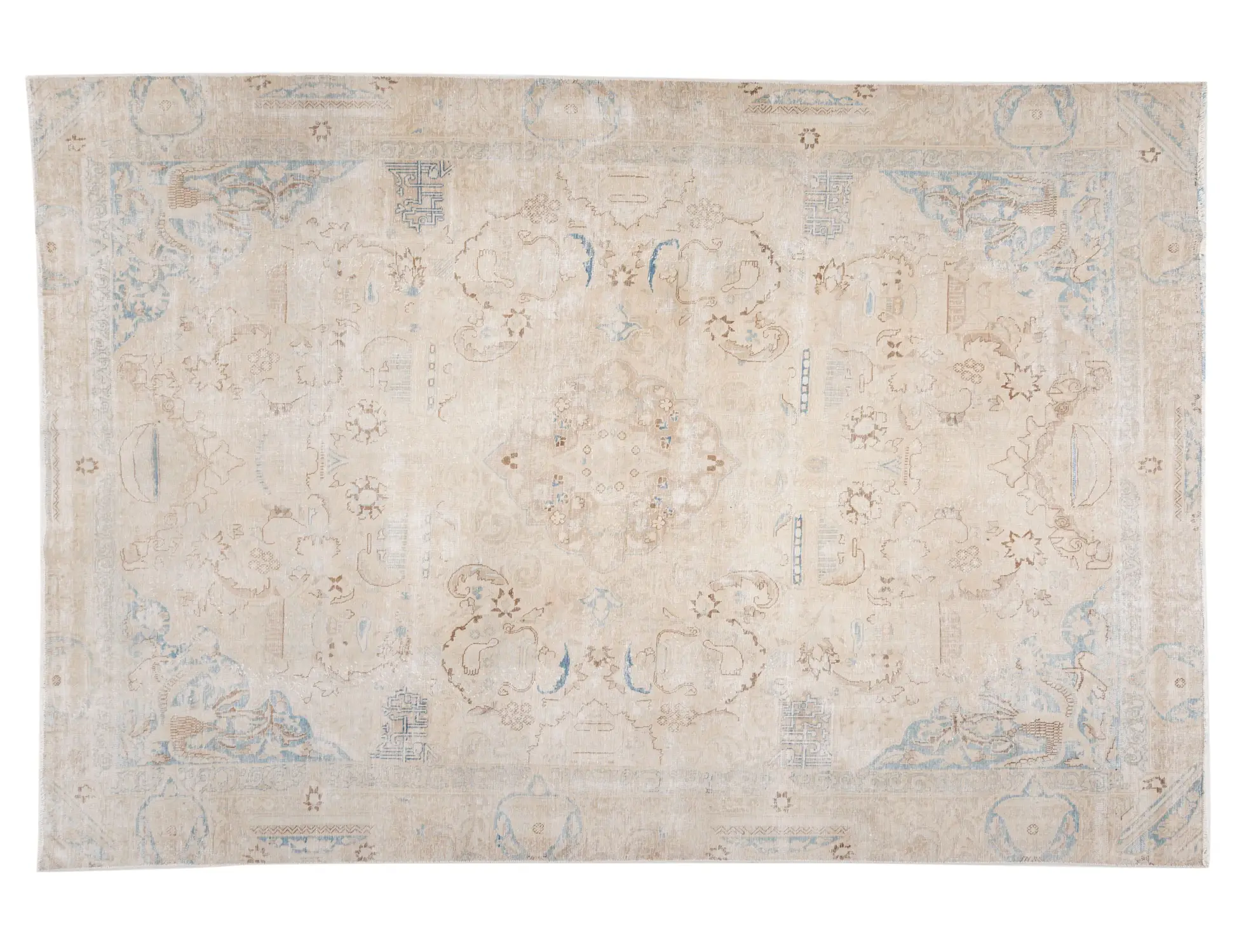 Beige Persiano Tappeto vintage persiano  357 x 257 cm - Tappeto unico fatto a mano