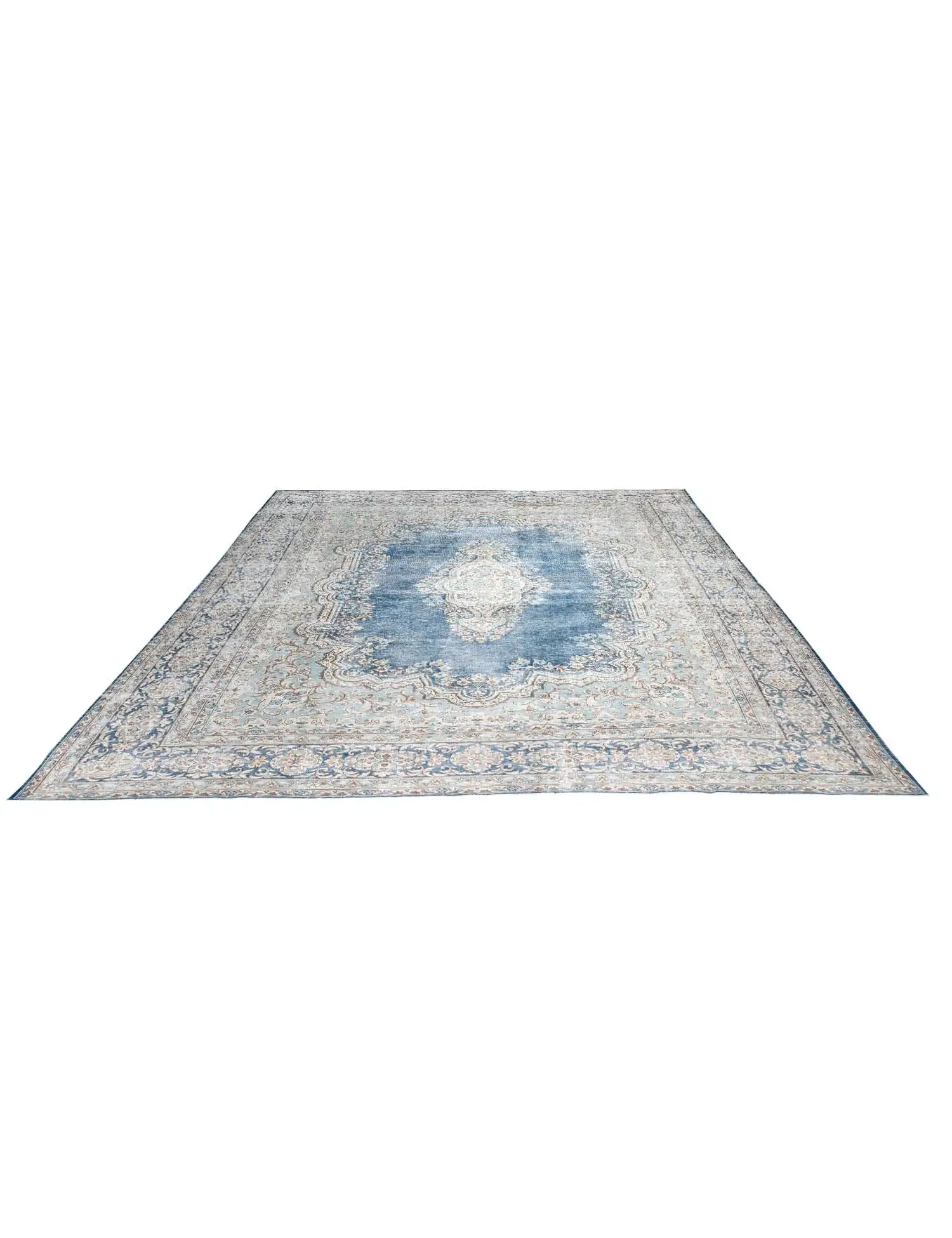 Blau Persien Persischer Vintage Teppich  392 x 268 cm - Einzigartiger handgefertigter Teppich