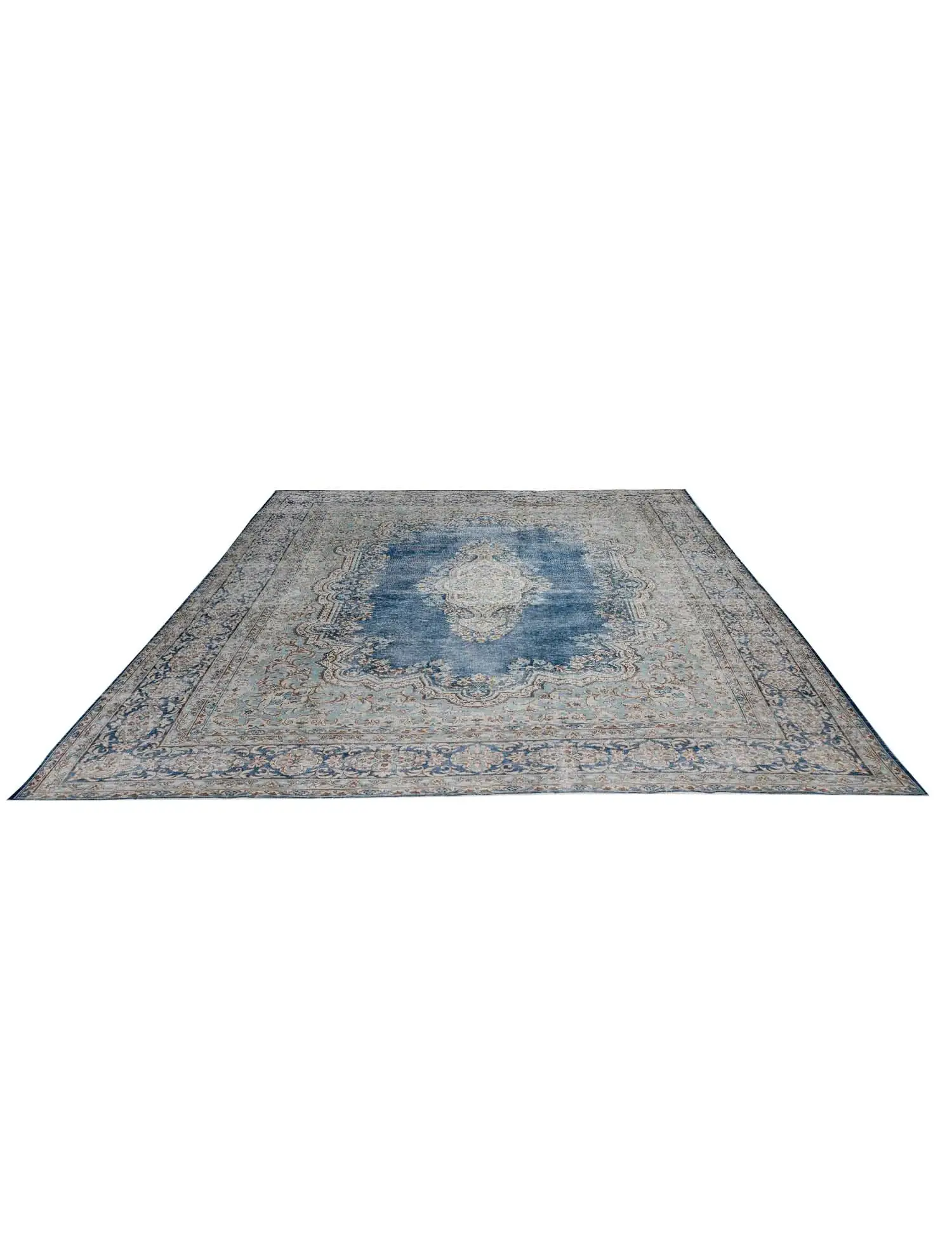 Blau Persien Persischer Vintage Teppich  392 x 268 cm - Einzigartiger handgefertigter Teppich