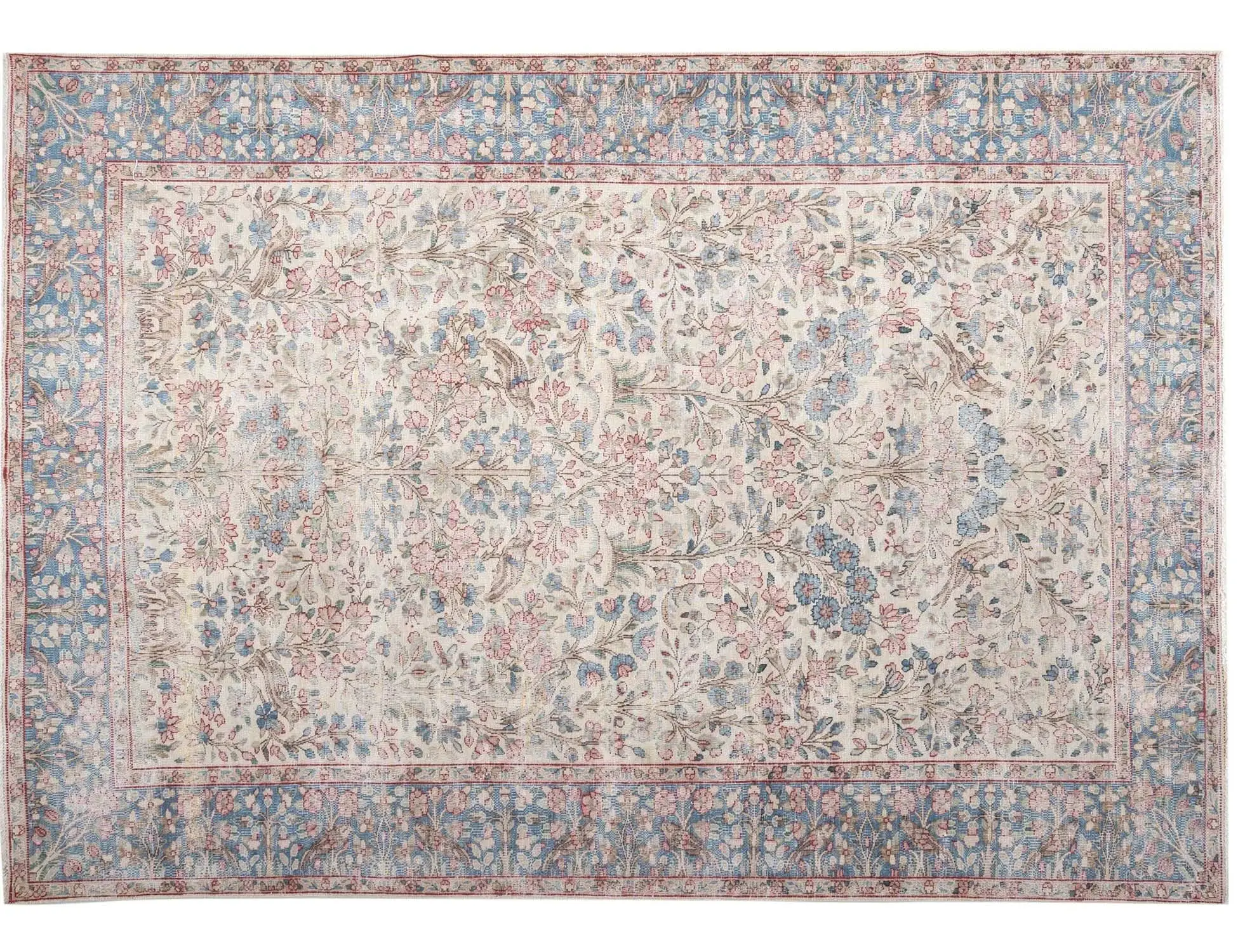 Beige Persien Persischer Vintage Teppich  262 x 176 cm - Einzigartiger handgefertigter Teppich