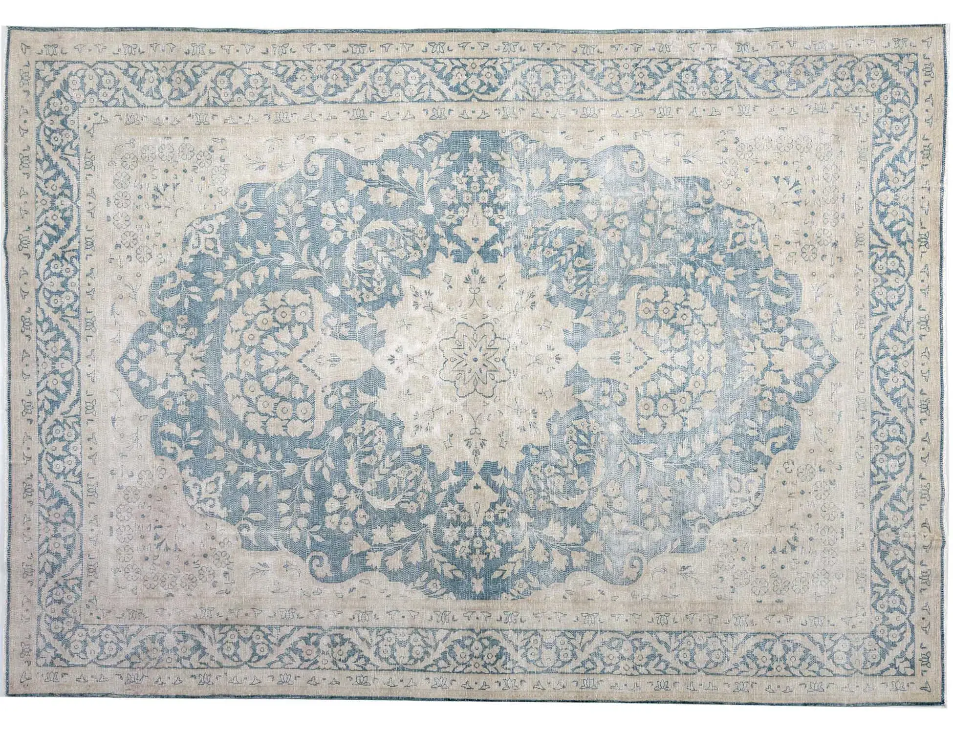 Blau Persien Persischer Vintage Teppich  308 x 207 cm