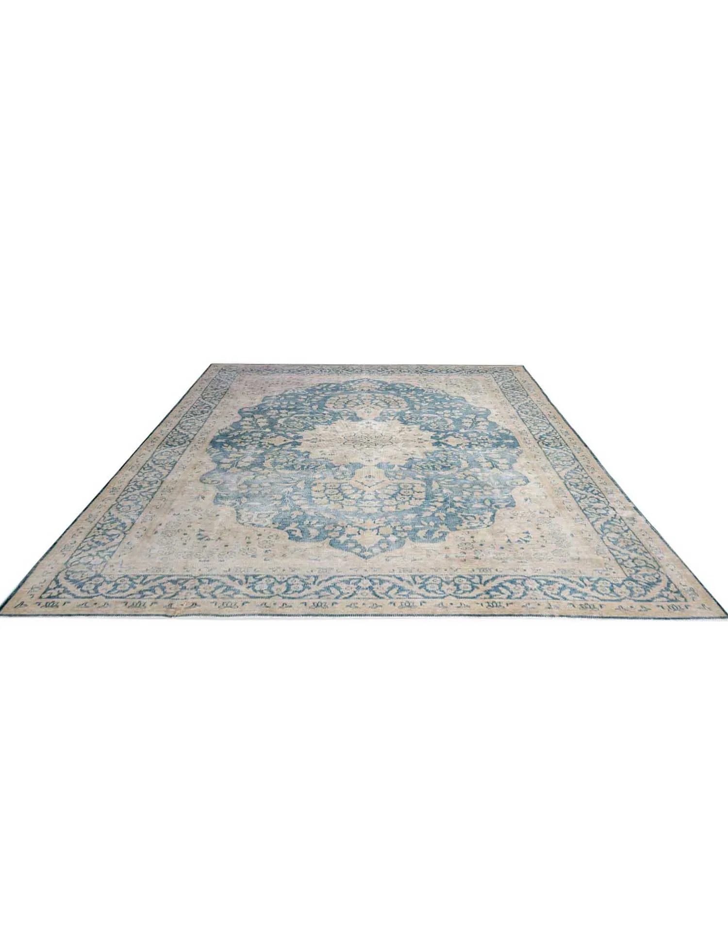 Blau Persien Persischer Vintage Teppich  308 x 207 cm - Einzigartiger handgefertigter Teppich