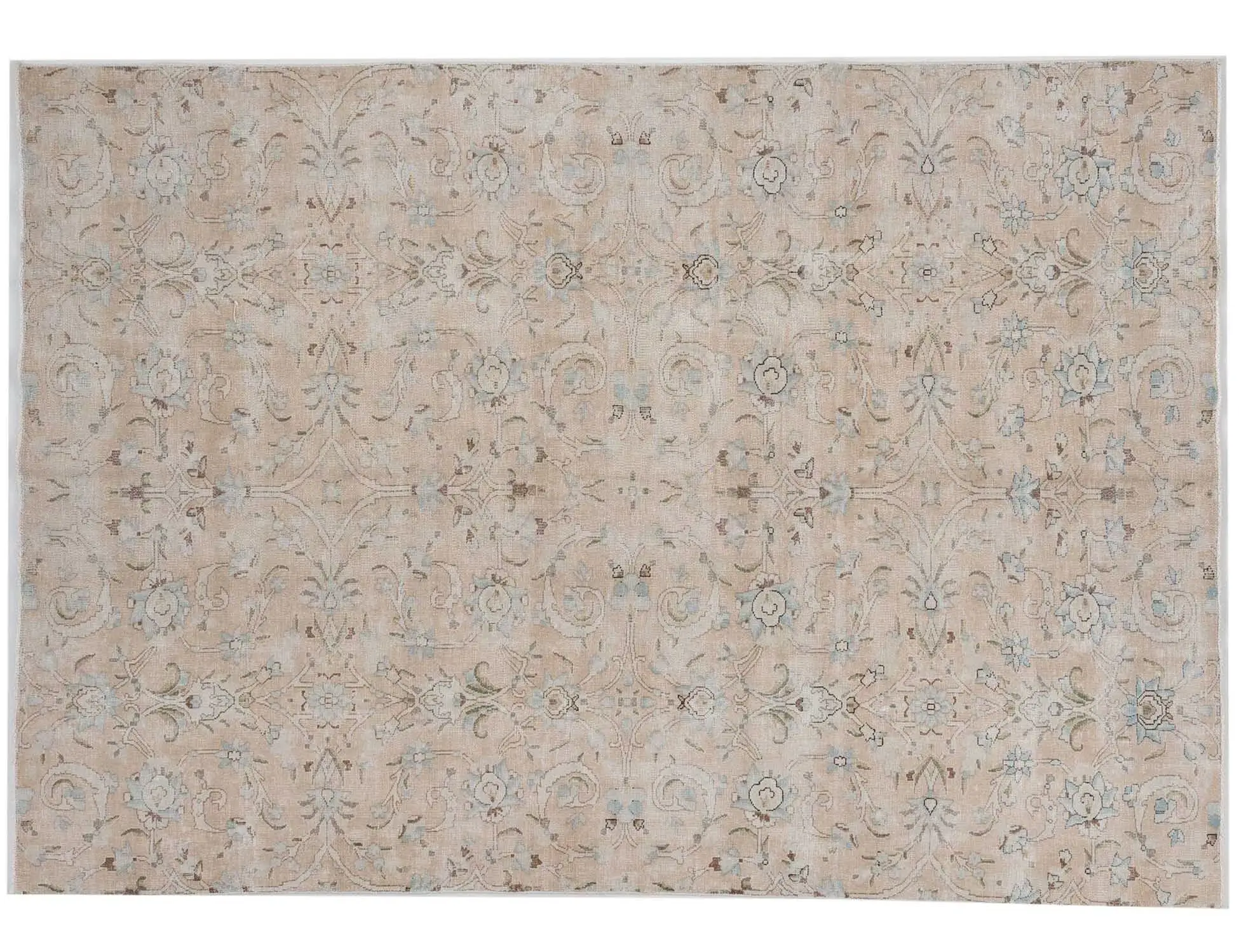 Beige text_origin_4 Persisk vintage teppe  258 x 173 cm - Unikt håndlaget teppe