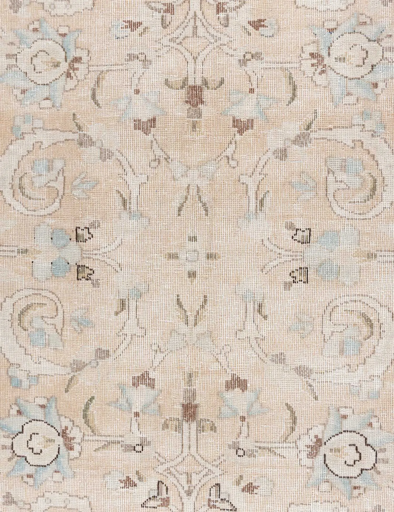 Beige text_origin_4 Persisk vintage teppe  258 x 173 cm - Unikt håndlaget teppe