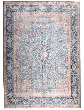 Azul Pakistan Alfombra persa vintage  402 x 293 cm