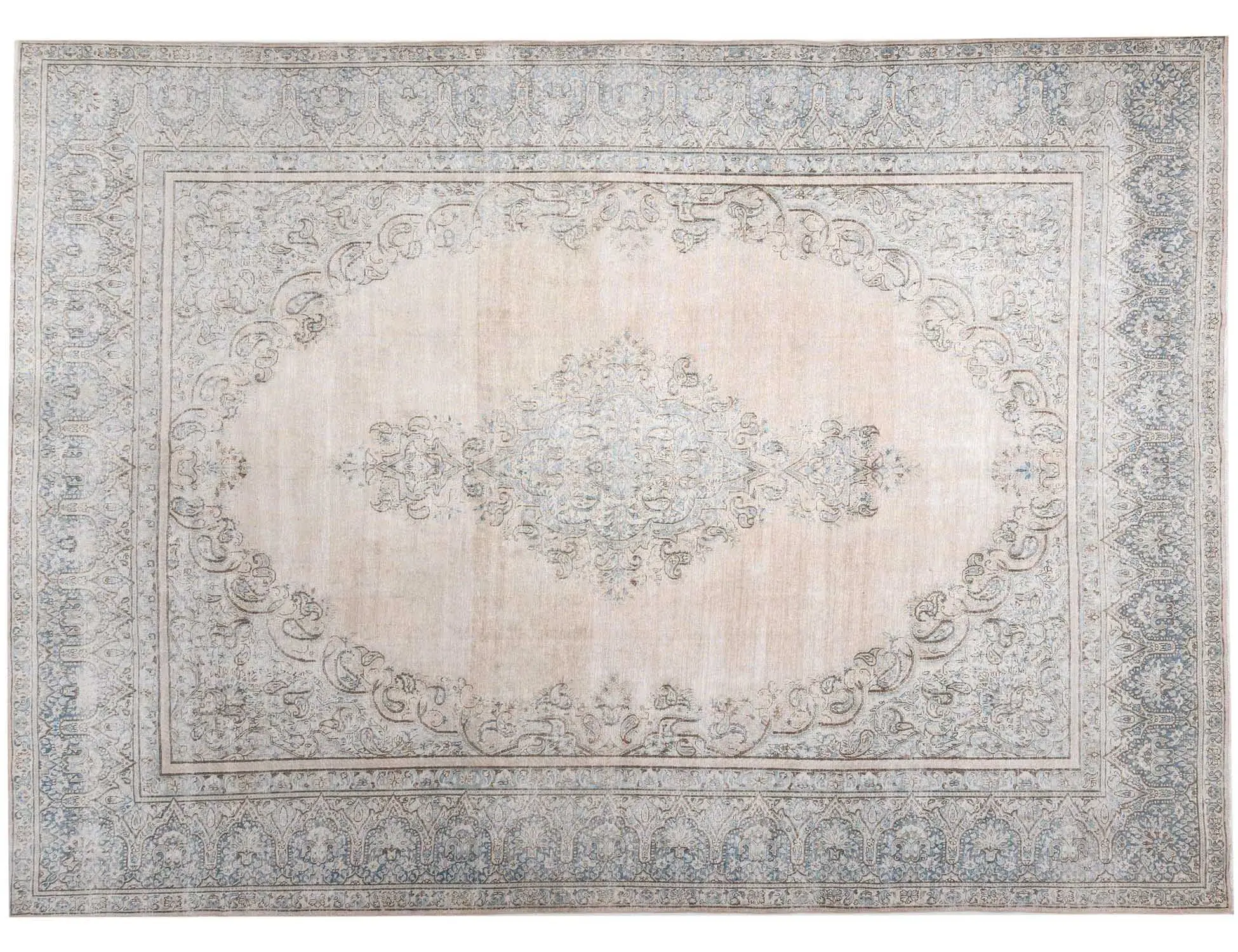 Beige Persa Alfombra persa vintage  375 x 275 cm - Alfombra única hecha a mano