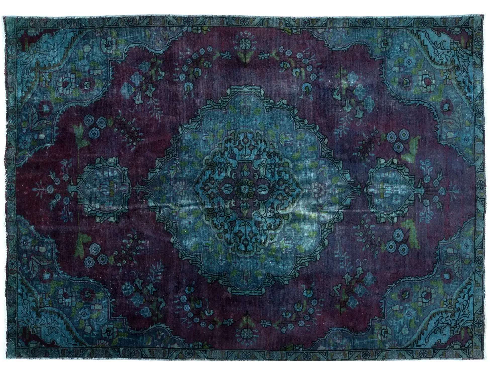 Lila Persien Persischer Vintage Teppich 246 x 162 cm
