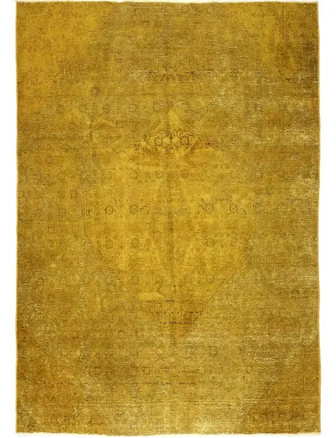 Gelb Türkei Vintage Teppich 275 x 178 cm