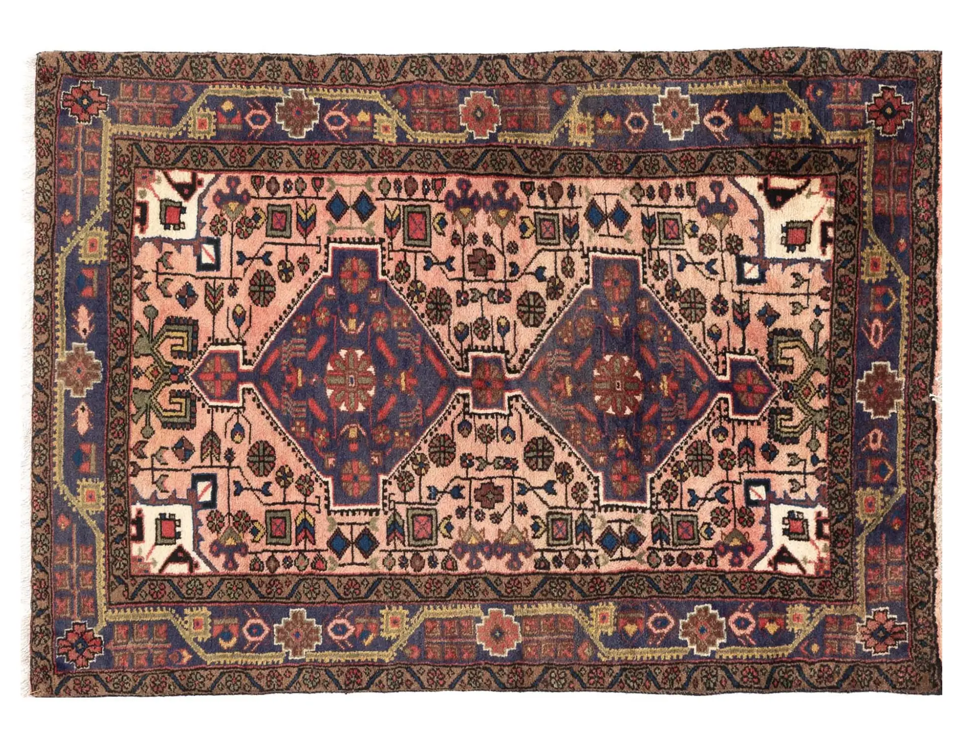 Rosa Persa Hamadan  138 x 95 cm - Alfombra única hecha a mano