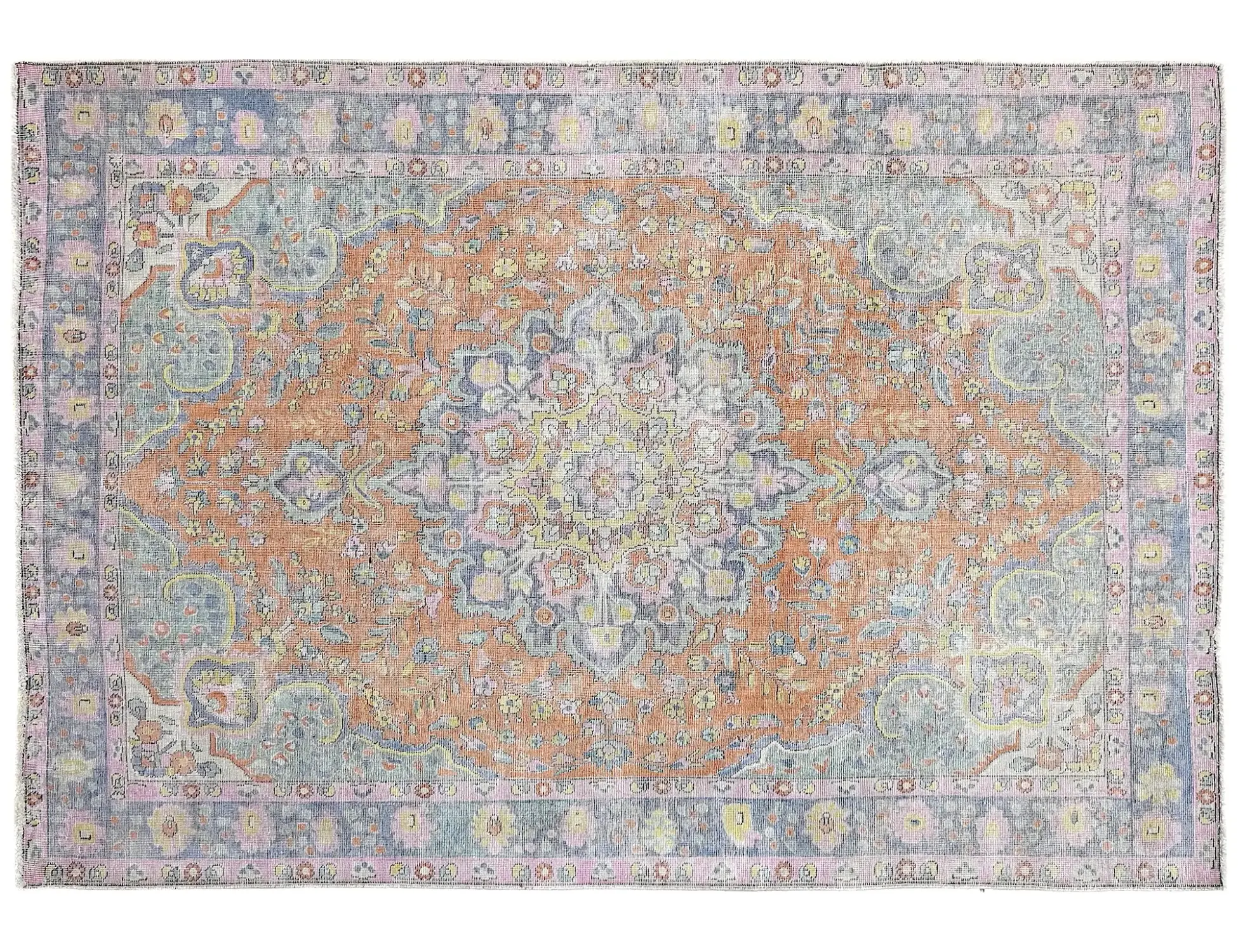 Braun Persien Persischer Vintage Teppich  290 x 199 cm - Einzigartiger handgefertigter Teppich