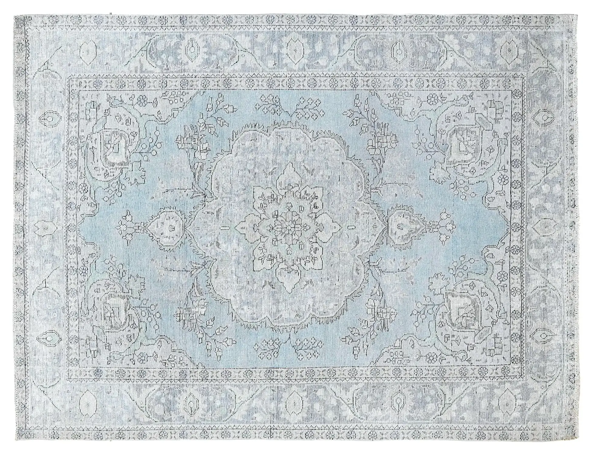 Blau Persien Persischer Vintage Teppich  270 x 201 cm - Einzigartiger handgefertigter Teppich