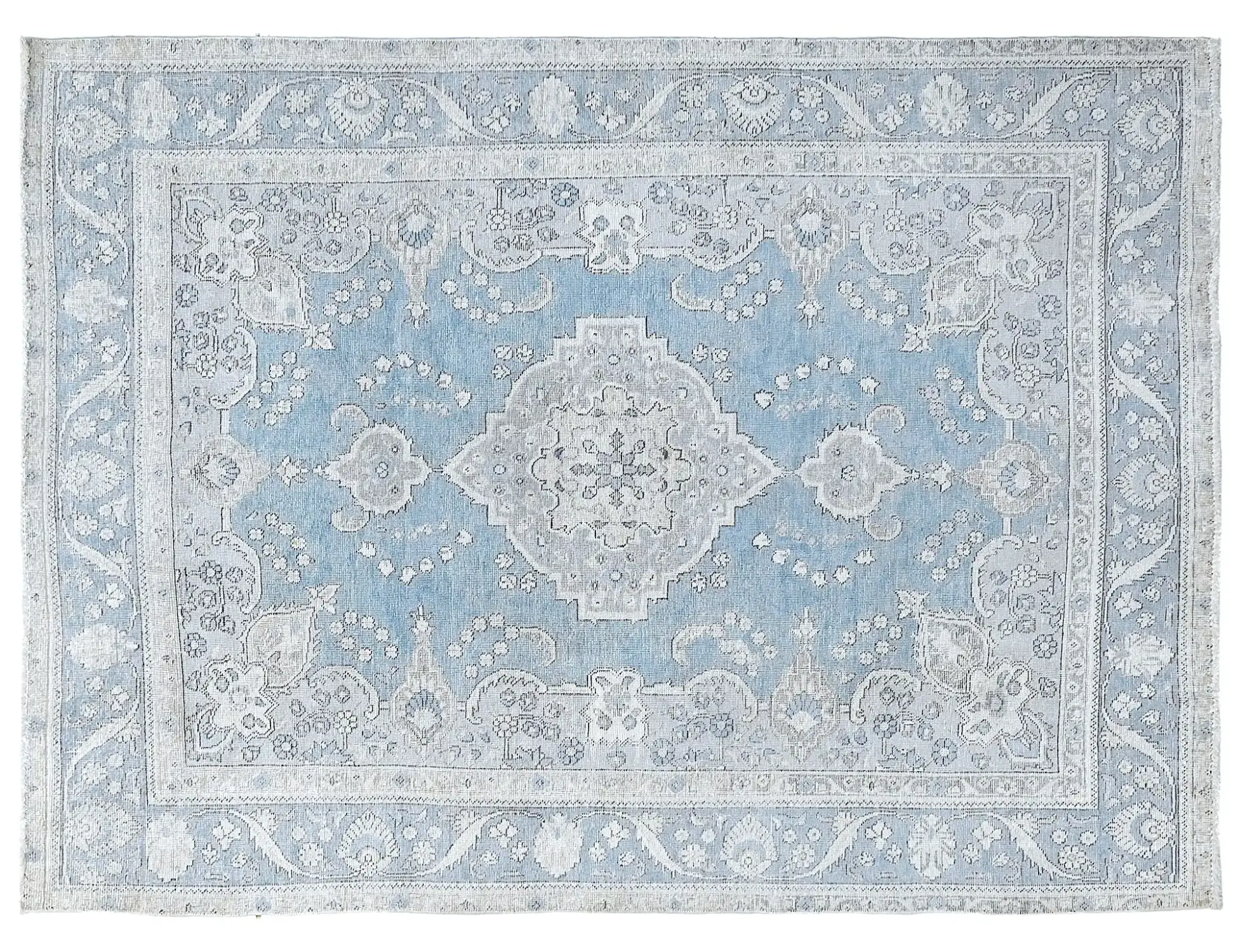 Blau Persien Persischer Vintage Teppich  278 x 201 cm - Einzigartiger handgefertigter Teppich