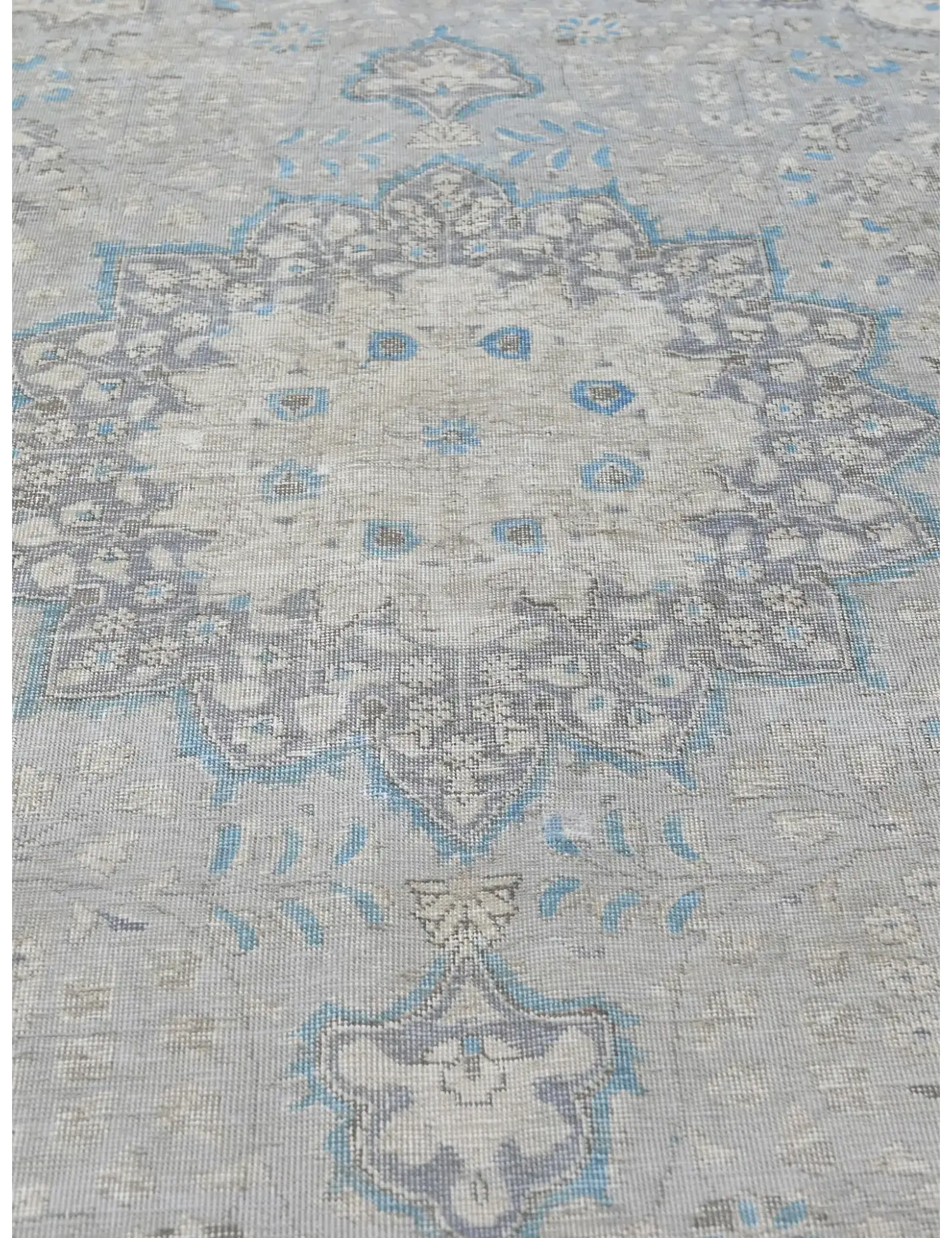 Grau Persien Persischer Vintage Teppich  306 x 203 cm - Einzigartiger handgefertigter Teppich