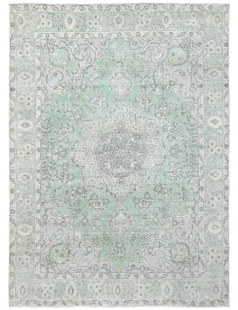 Grün Persien Persischer Vintage Teppich  275 x 201 cm