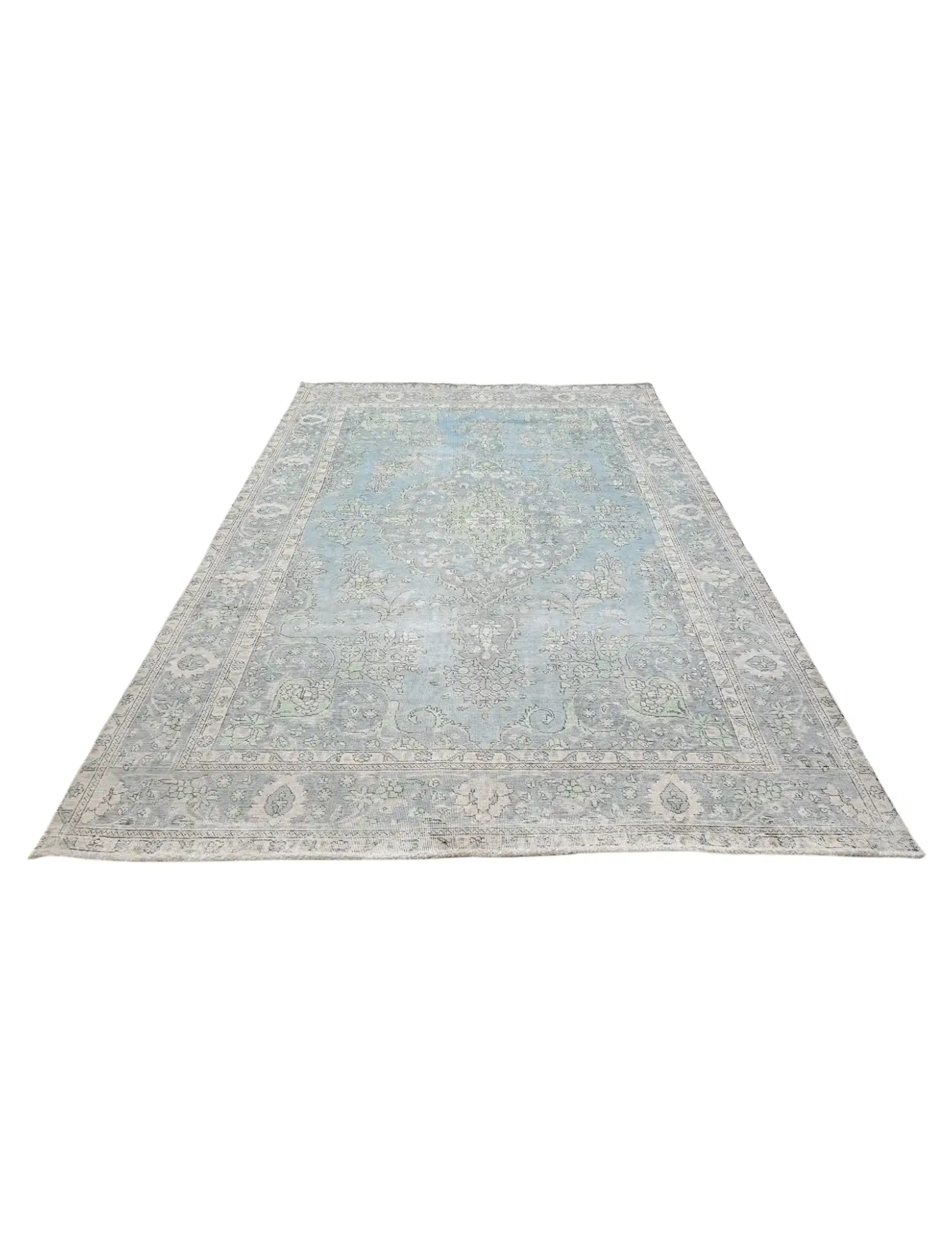Blau Persien Persischer Vintage Teppich  301 x 200 cm - Einzigartiger handgefertigter Teppich