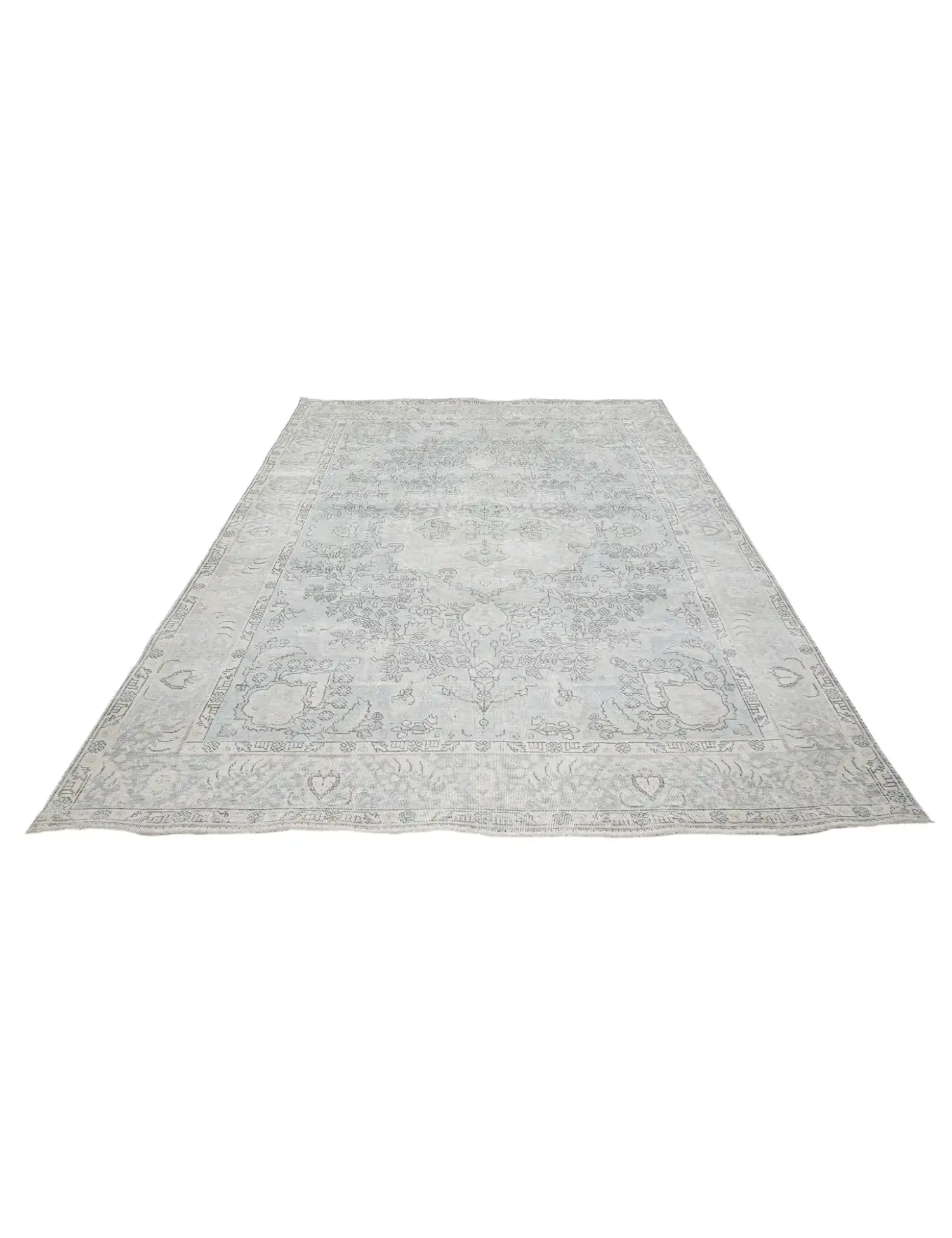 Blau Persien Persischer Vintage Teppich  272 x 199 cm - Einzigartiger handgefertigter Teppich