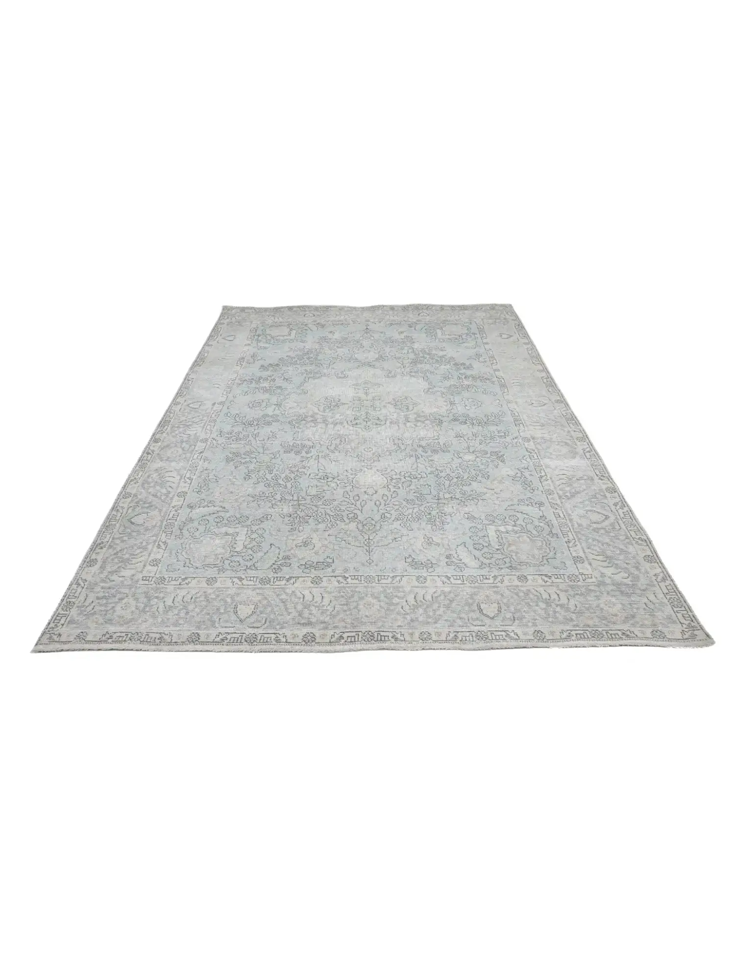 Blau Persien Persischer Vintage Teppich  272 x 199 cm - Einzigartiger handgefertigter Teppich