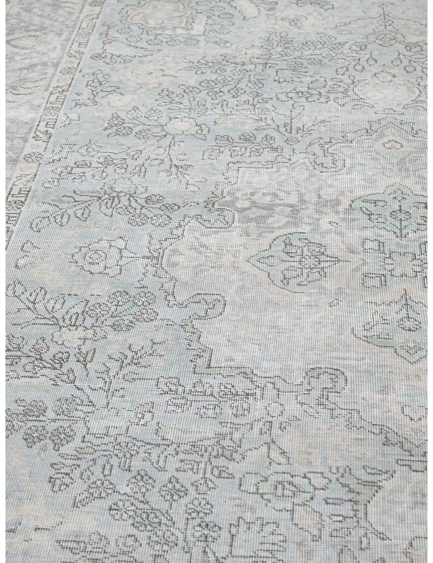 Blau Persien Persischer Vintage Teppich  272 x 199 cm - Einzigartiger handgefertigter Teppich