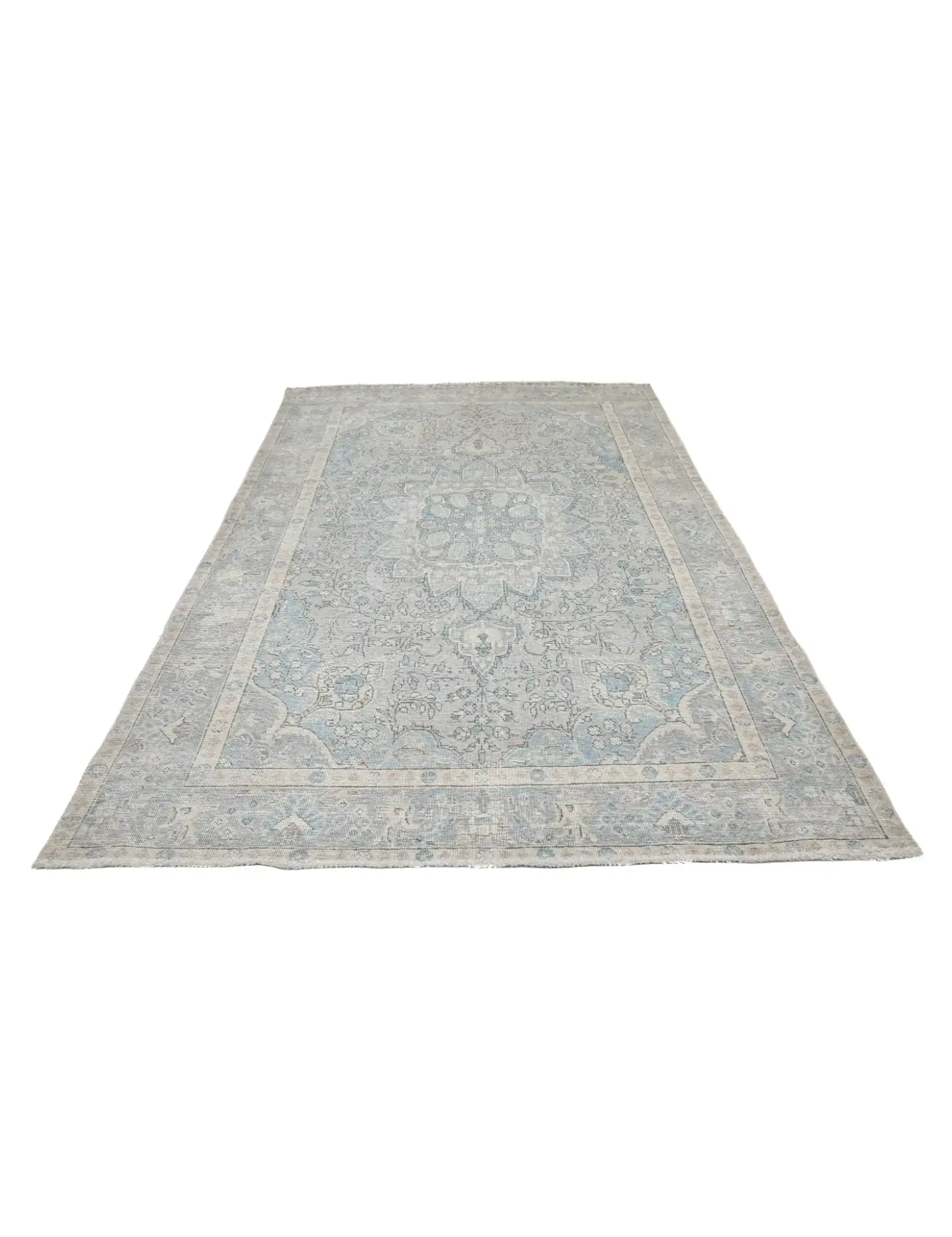Bleu Persan Tapis Persan vintage  291 x 191 cm - Tapis fait main unique