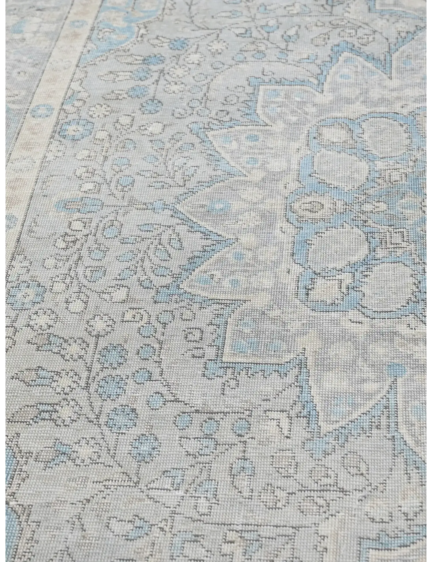 Bleu Persan Tapis Persan vintage  291 x 191 cm - Tapis fait main unique