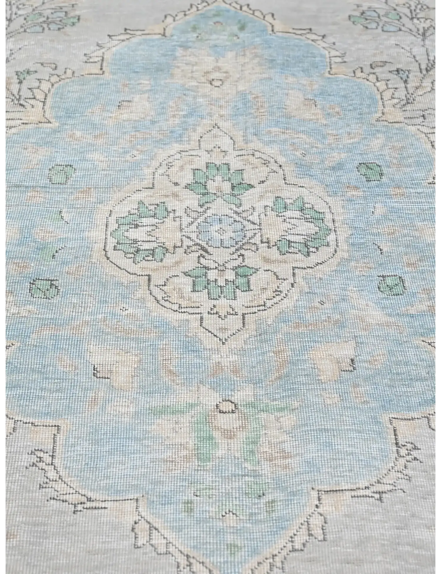 Blau Persien Persischer Vintage Teppich  288 x 195 cm - Einzigartiger handgefertigter Teppich