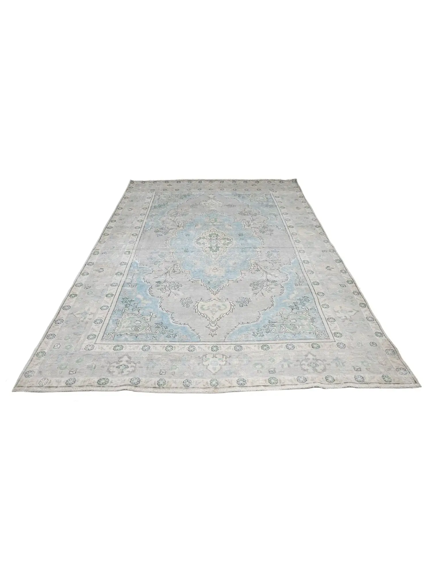 Blau Persien Persischer Vintage Teppich  288 x 195 cm - Einzigartiger handgefertigter Teppich