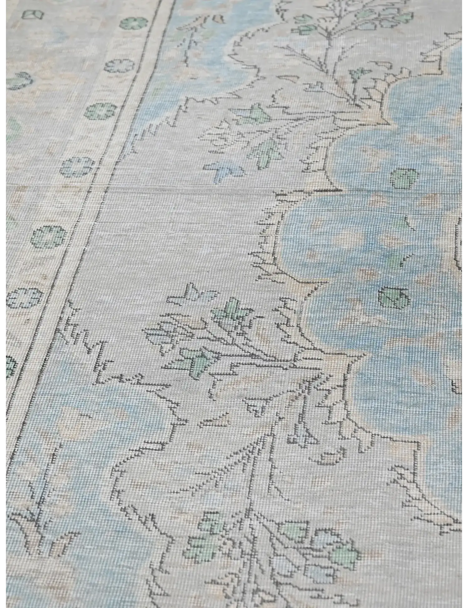 Blau Persien Persischer Vintage Teppich  288 x 195 cm - Einzigartiger handgefertigter Teppich