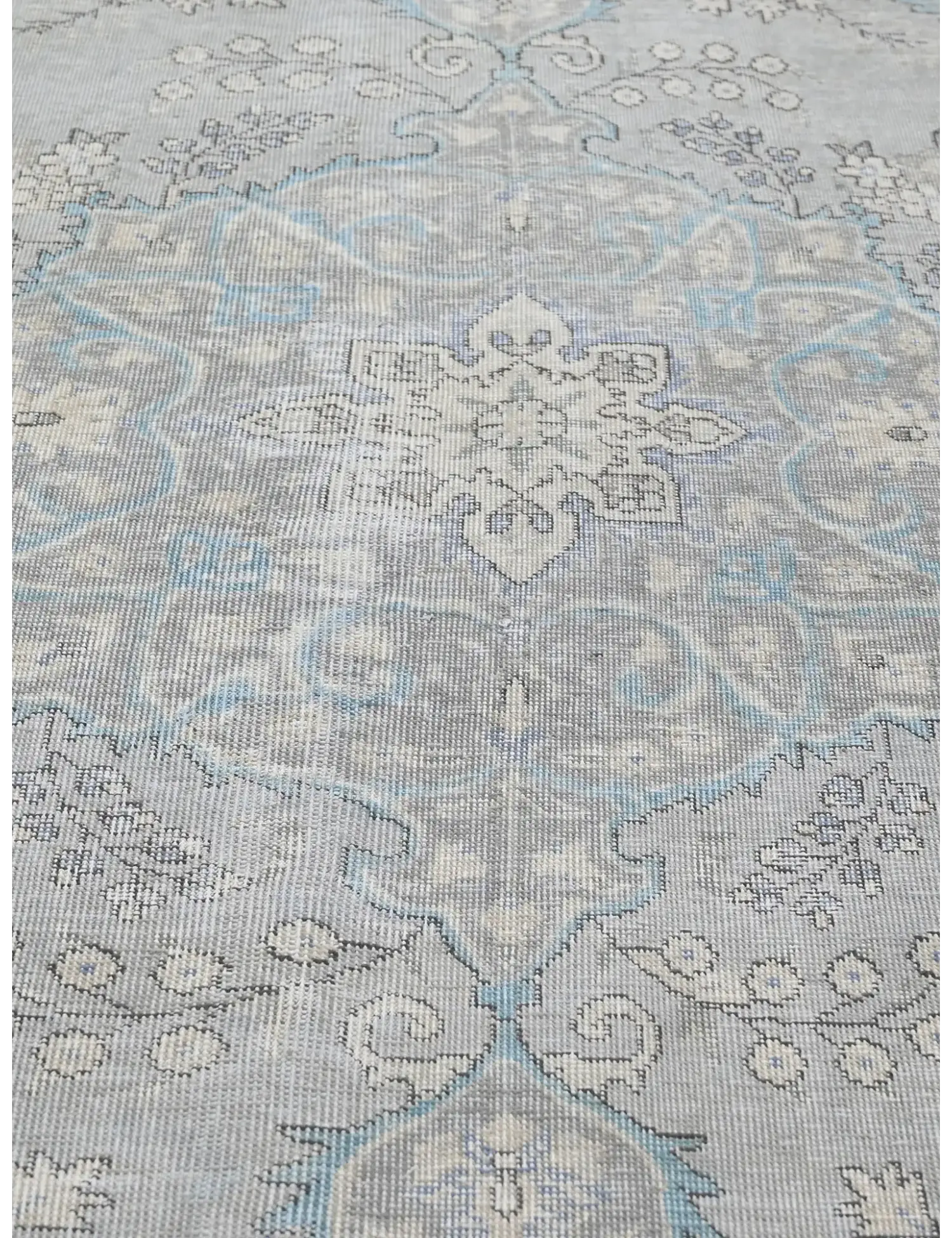 Grau Persien Persischer Vintage Teppich  288 x 201 cm - Einzigartiger handgefertigter Teppich
