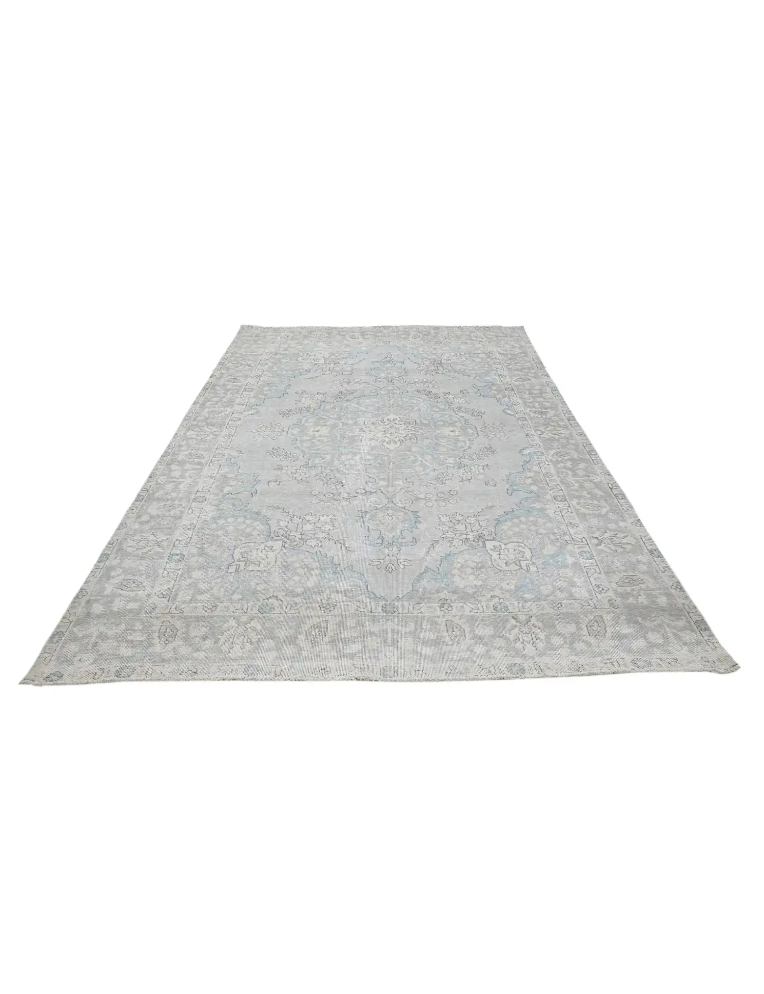 Grau Persien Persischer Vintage Teppich  288 x 201 cm - Einzigartiger handgefertigter Teppich