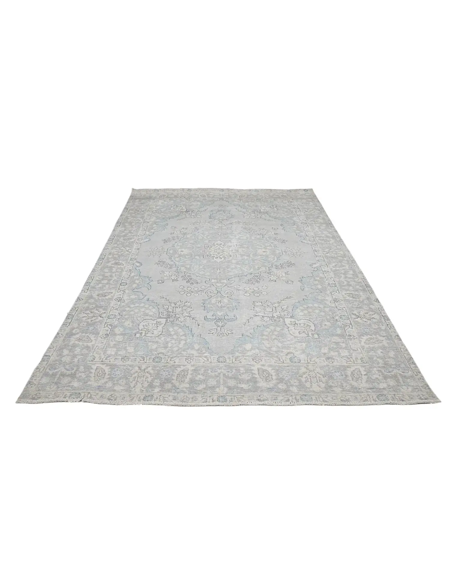 Grau Persien Persischer Vintage Teppich  288 x 201 cm - Einzigartiger handgefertigter Teppich