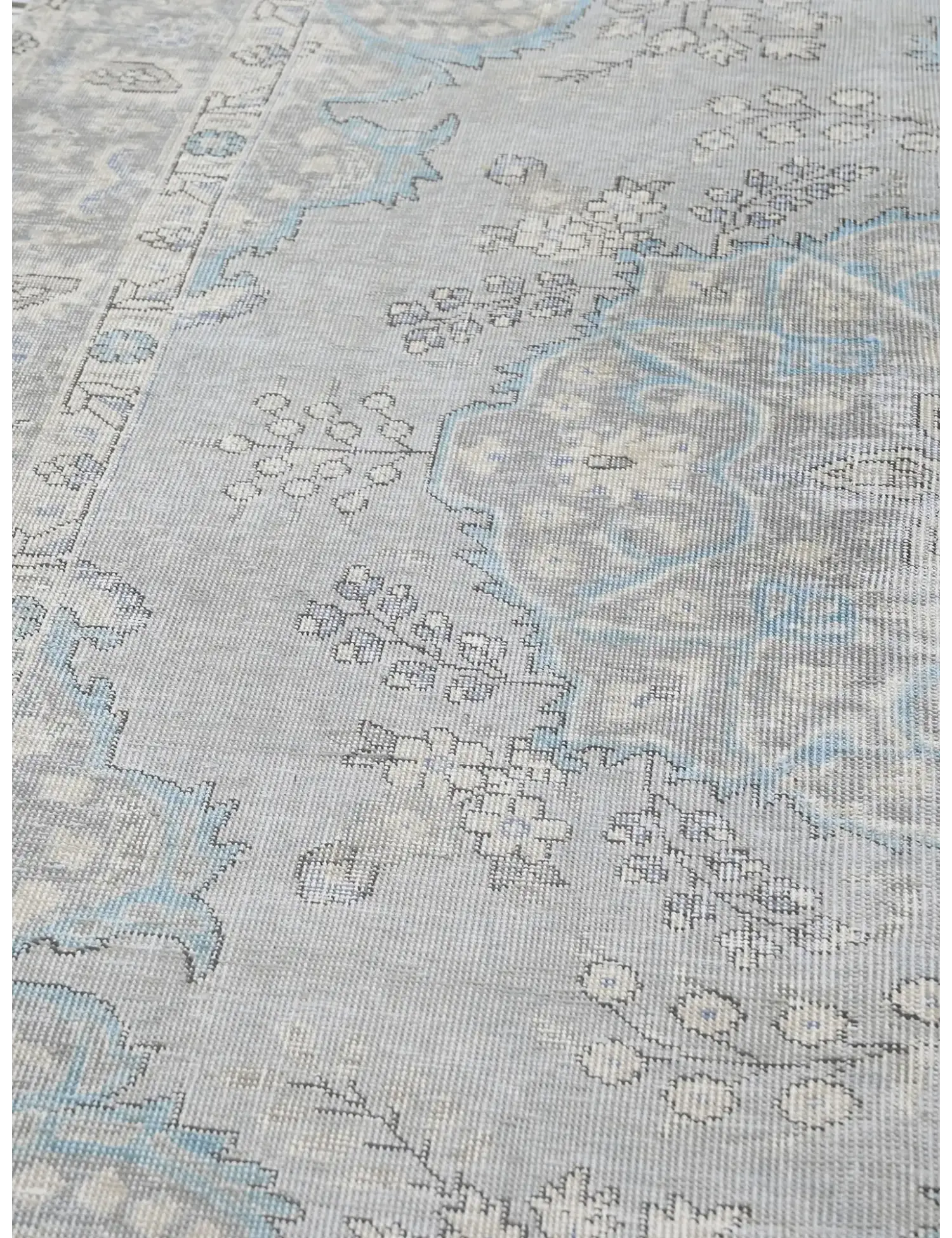 Grau Persien Persischer Vintage Teppich  288 x 201 cm - Einzigartiger handgefertigter Teppich