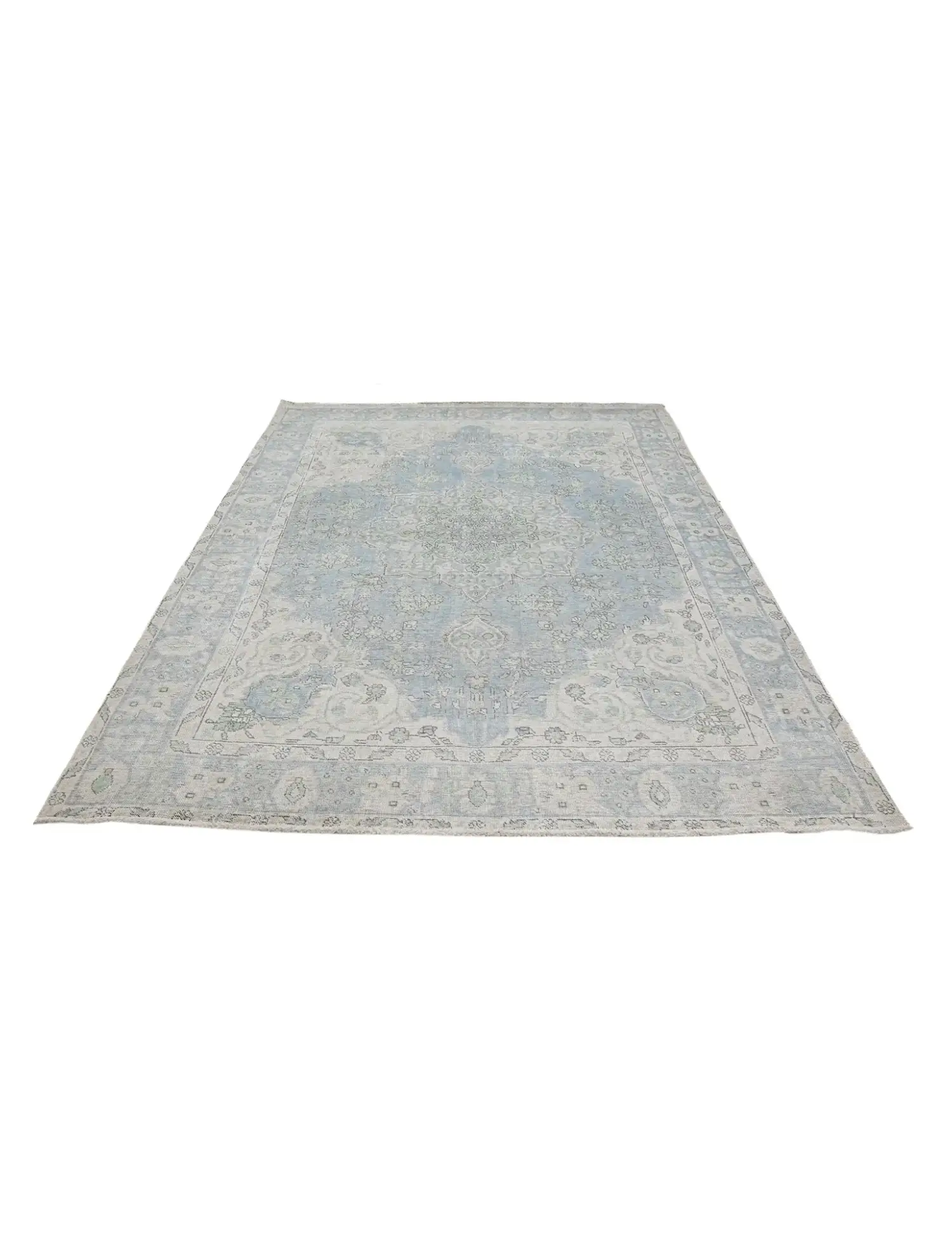 Blau Persien Persischer Vintage Teppich  269 x 201 cm - Einzigartiger handgefertigter Teppich