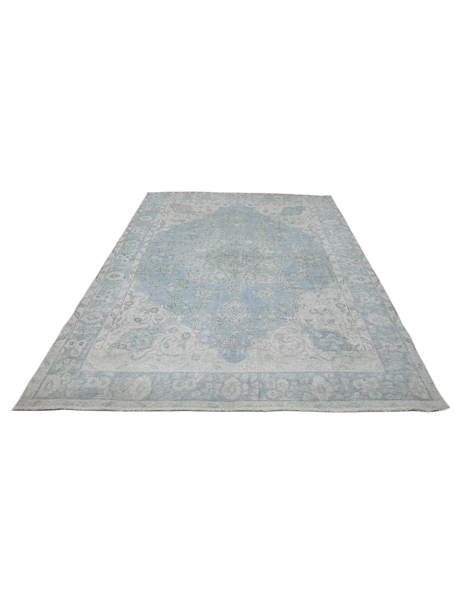 Blau Persien Persischer Vintage Teppich  269 x 201 cm - Einzigartiger handgefertigter Teppich