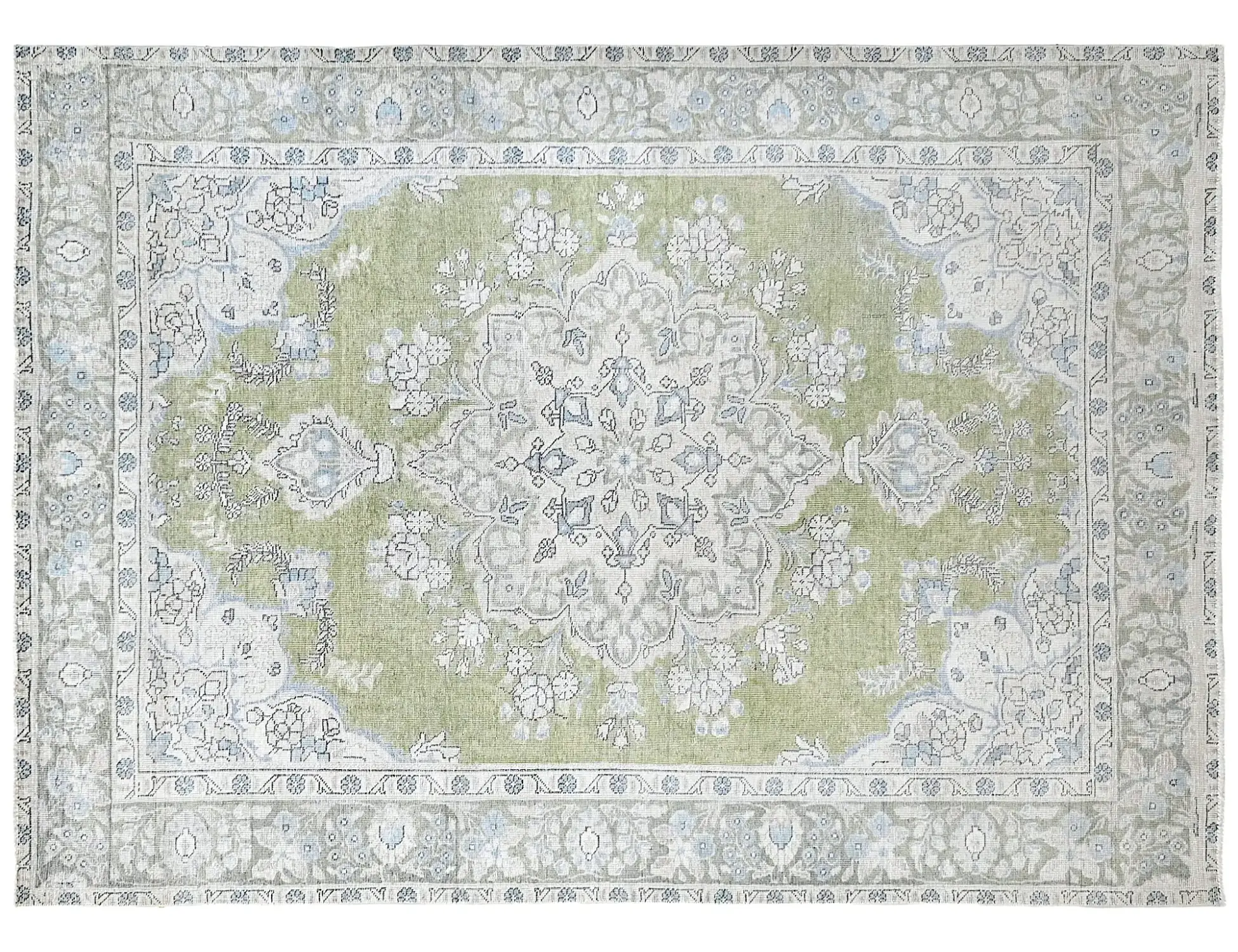 Grønn persia Persisk vintage teppe  275 x 199 cm - Unikt håndlaget teppe