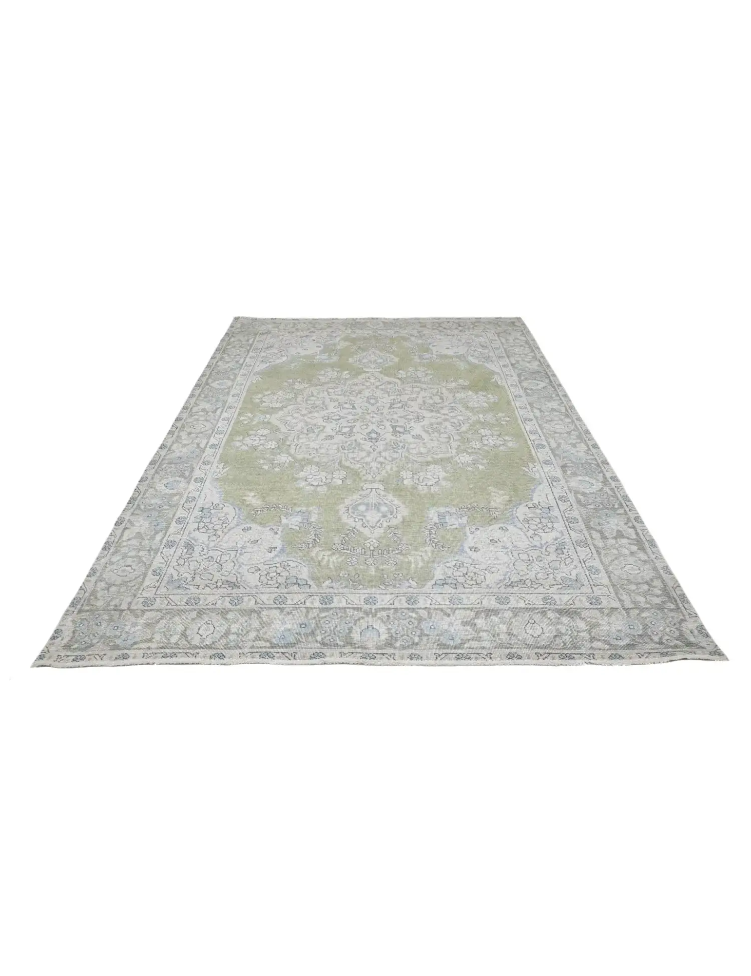 Grønn persia Persisk vintage teppe  275 x 199 cm - Unikt håndlaget teppe