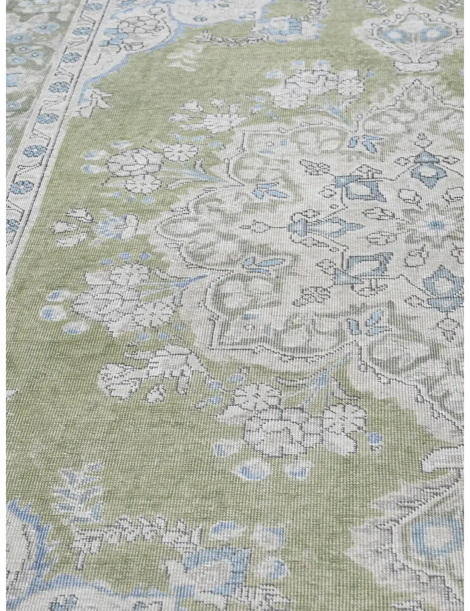 Grønn persia Persisk vintage teppe  275 x 199 cm - Unikt håndlaget teppe