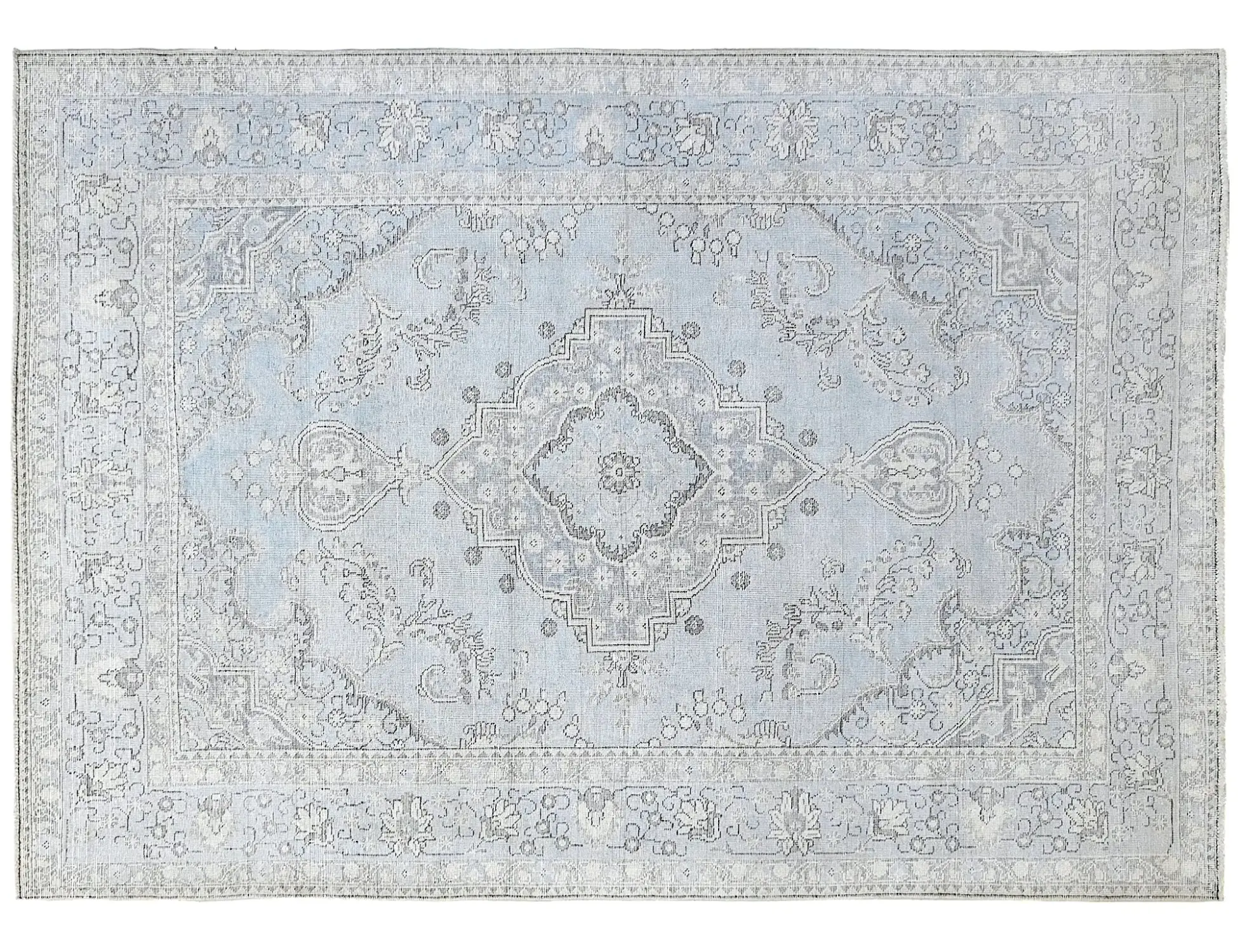 Blau Persien Persischer Vintage Teppich  284 x 197 cm