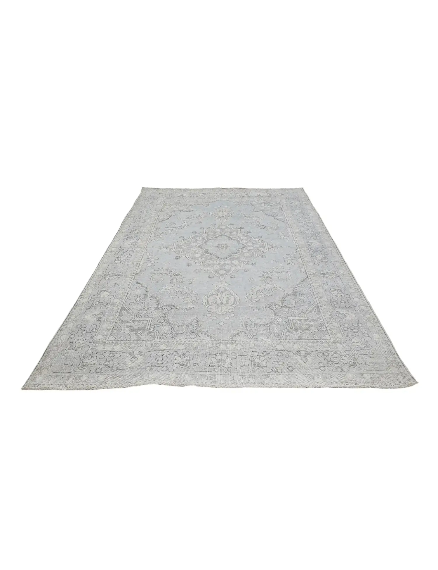 Blau Persien Persischer Vintage Teppich  284 x 197 cm - Einzigartiger handgefertigter Teppich