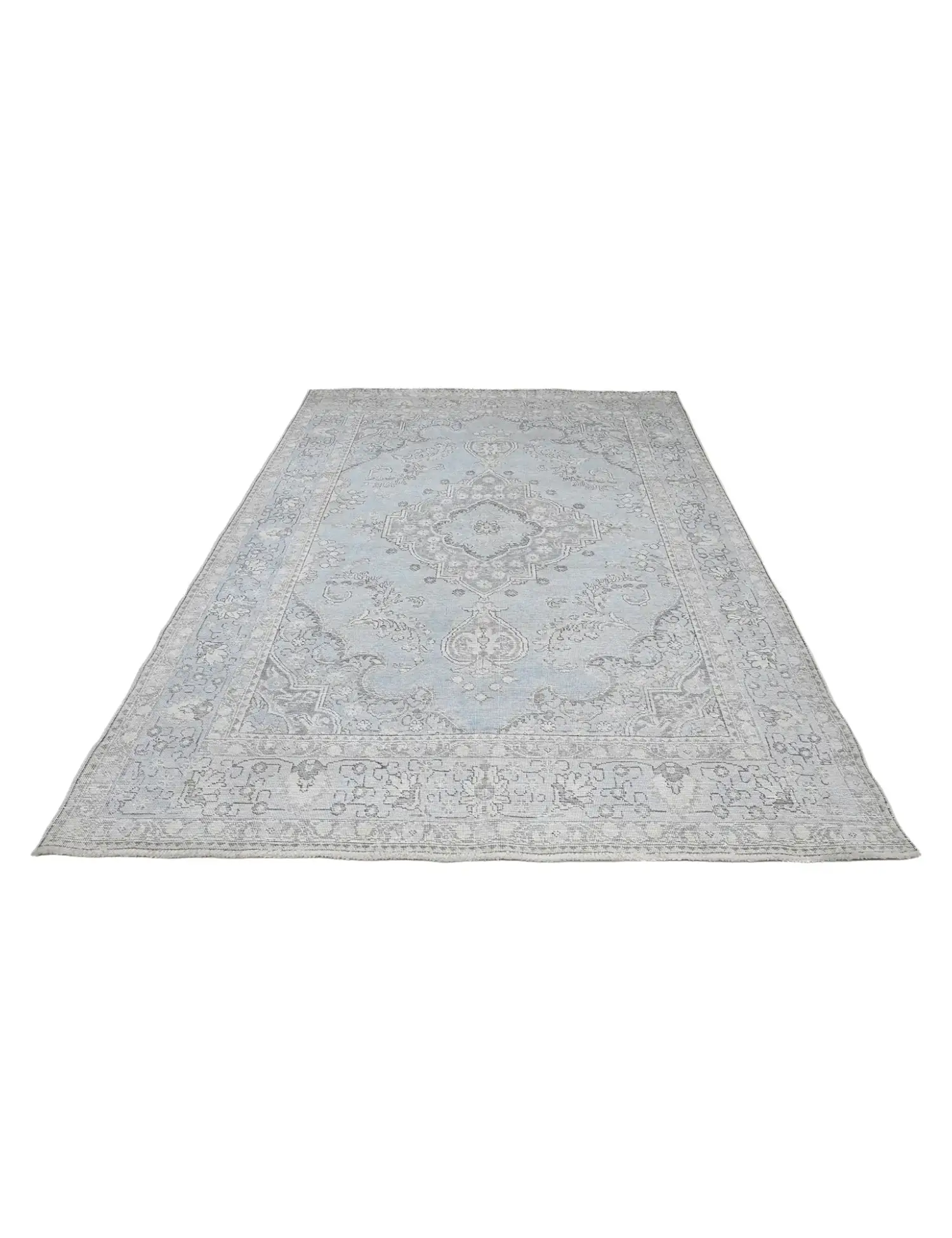Blau Persien Persischer Vintage Teppich  284 x 197 cm - Einzigartiger handgefertigter Teppich
