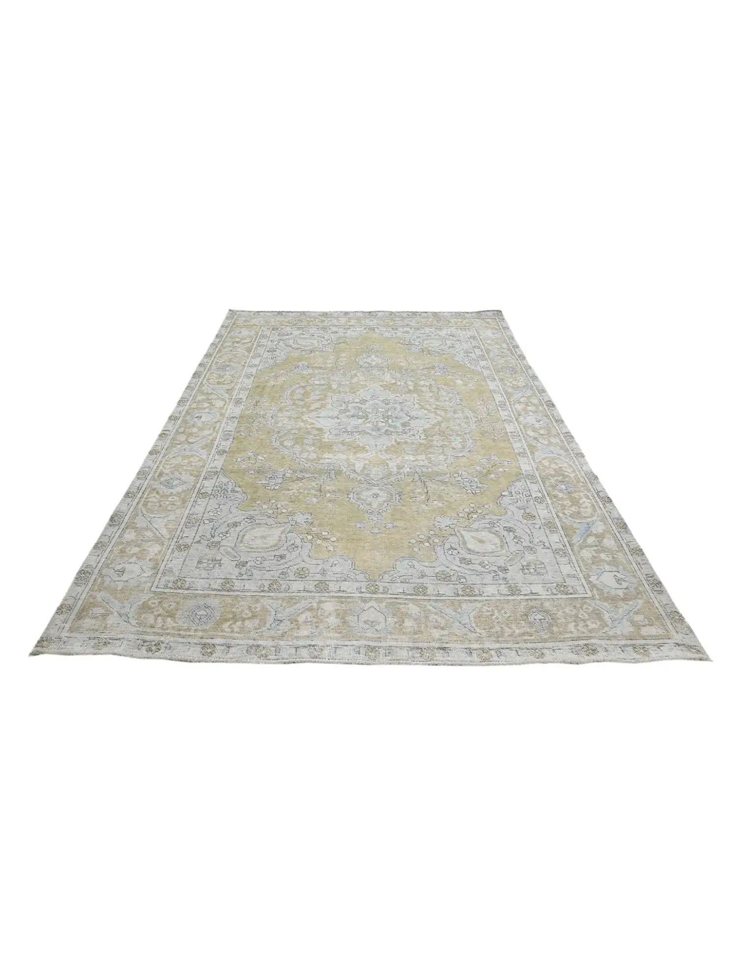 Beige Persien Persischer Vintage Teppich  276 x 192 cm - Einzigartiger handgefertigter Teppich