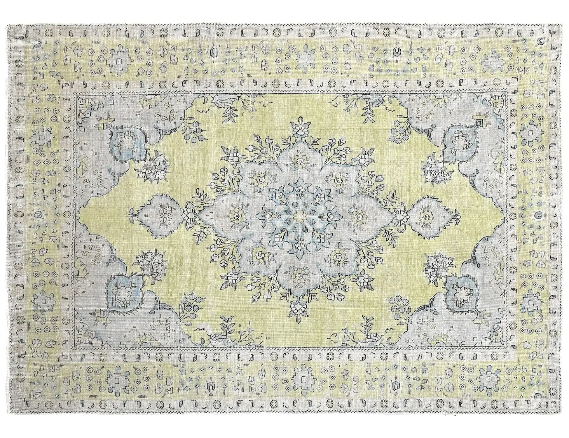 Grün Persien Persischer Vintage Teppich  293 x 206 cm - Einzigartiger handgefertigter Teppich