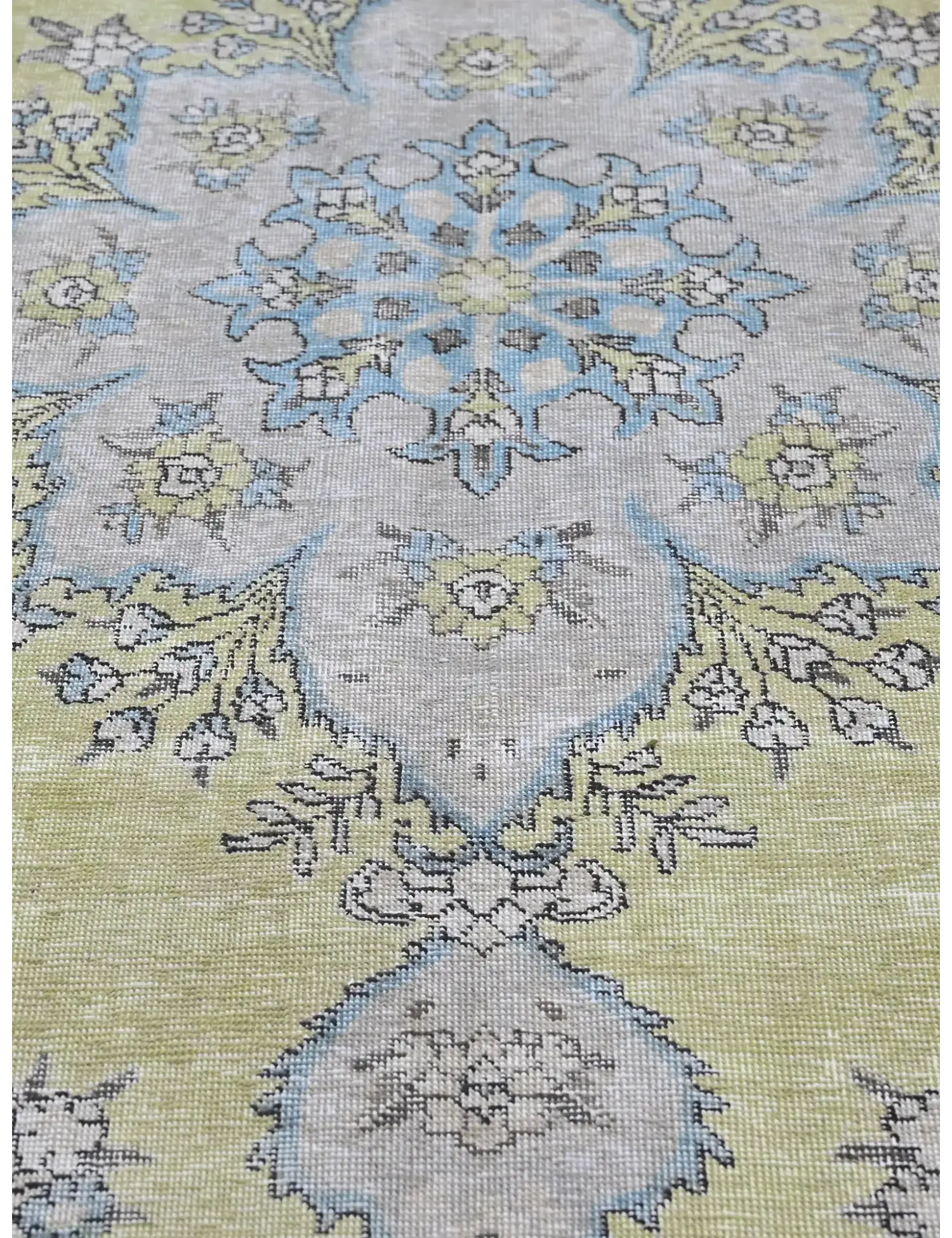 Grün Persien Persischer Vintage Teppich  293 x 206 cm - Einzigartiger handgefertigter Teppich