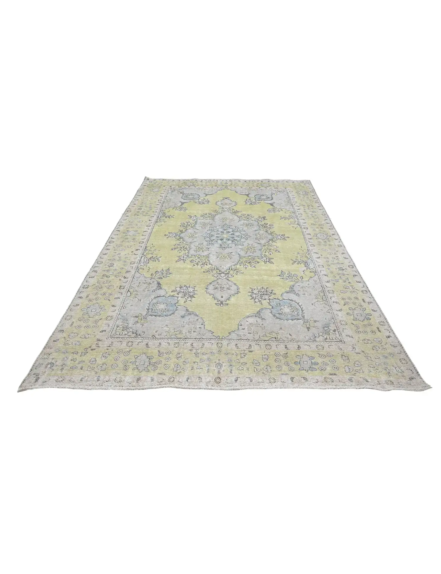 Grün Persien Persischer Vintage Teppich  293 x 206 cm - Einzigartiger handgefertigter Teppich