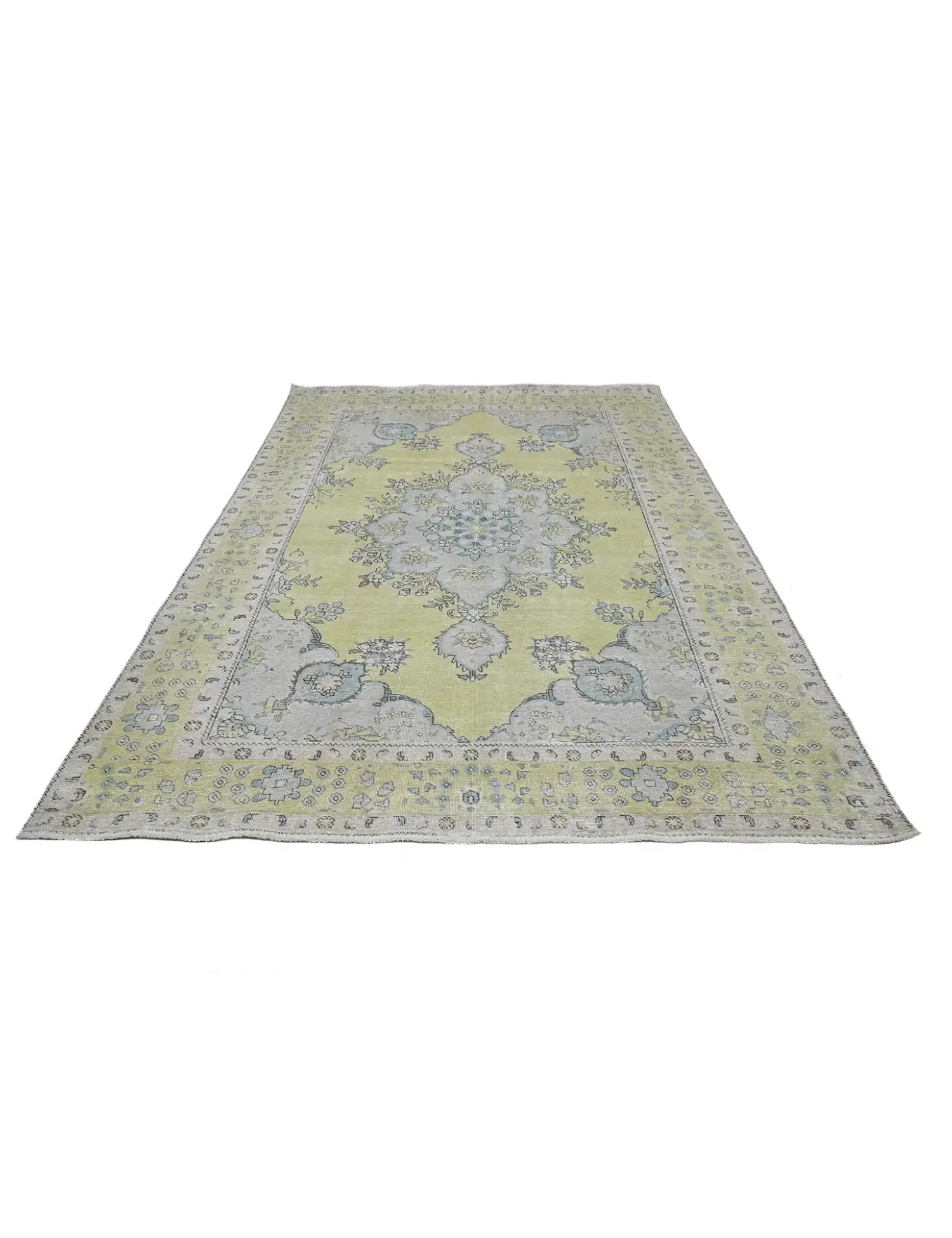 Grün Persien Persischer Vintage Teppich  293 x 206 cm - Einzigartiger handgefertigter Teppich