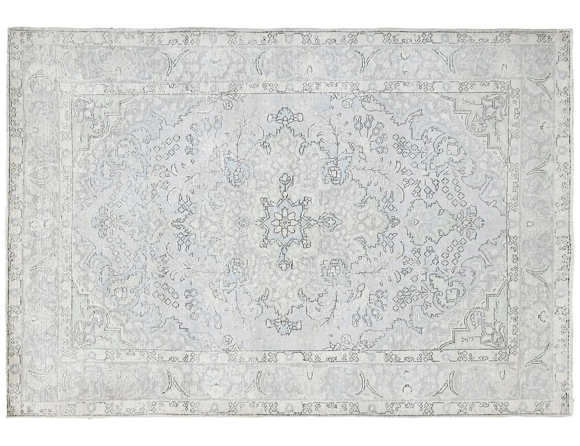 Blau Persien Persischer Vintage Teppich  275 x 190 cm - Einzigartiger handgefertigter Teppich