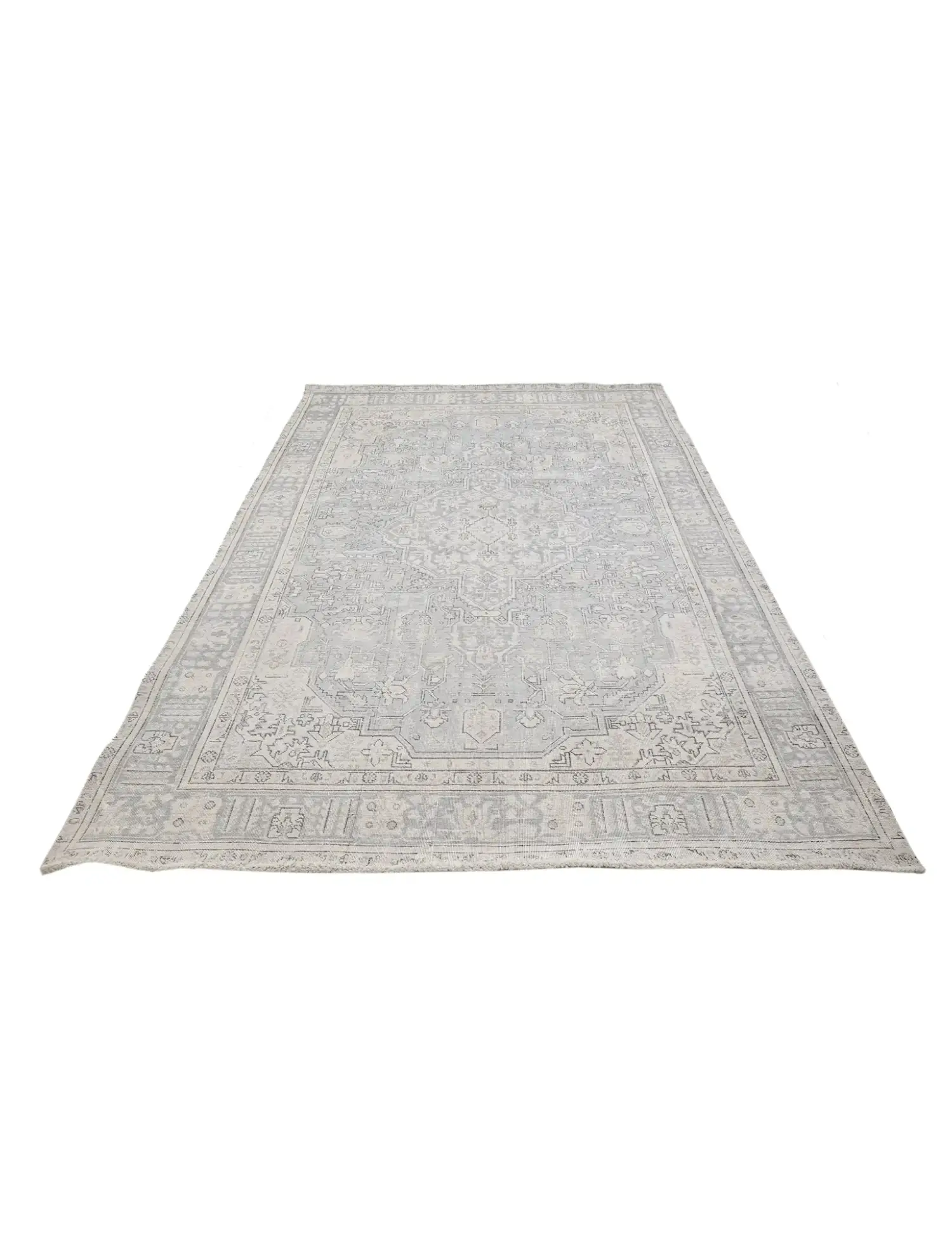 Blau Persien Persischer Vintage Teppich  287 x 192 cm - Einzigartiger handgefertigter Teppich
