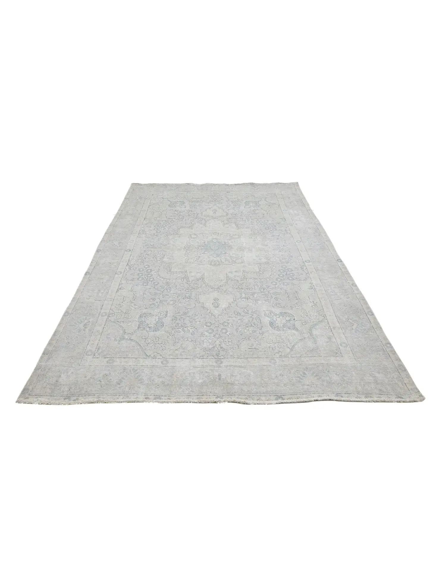 Grau Persien Persischer Vintage Teppich  284 x 196 cm - Einzigartiger handgefertigter Teppich