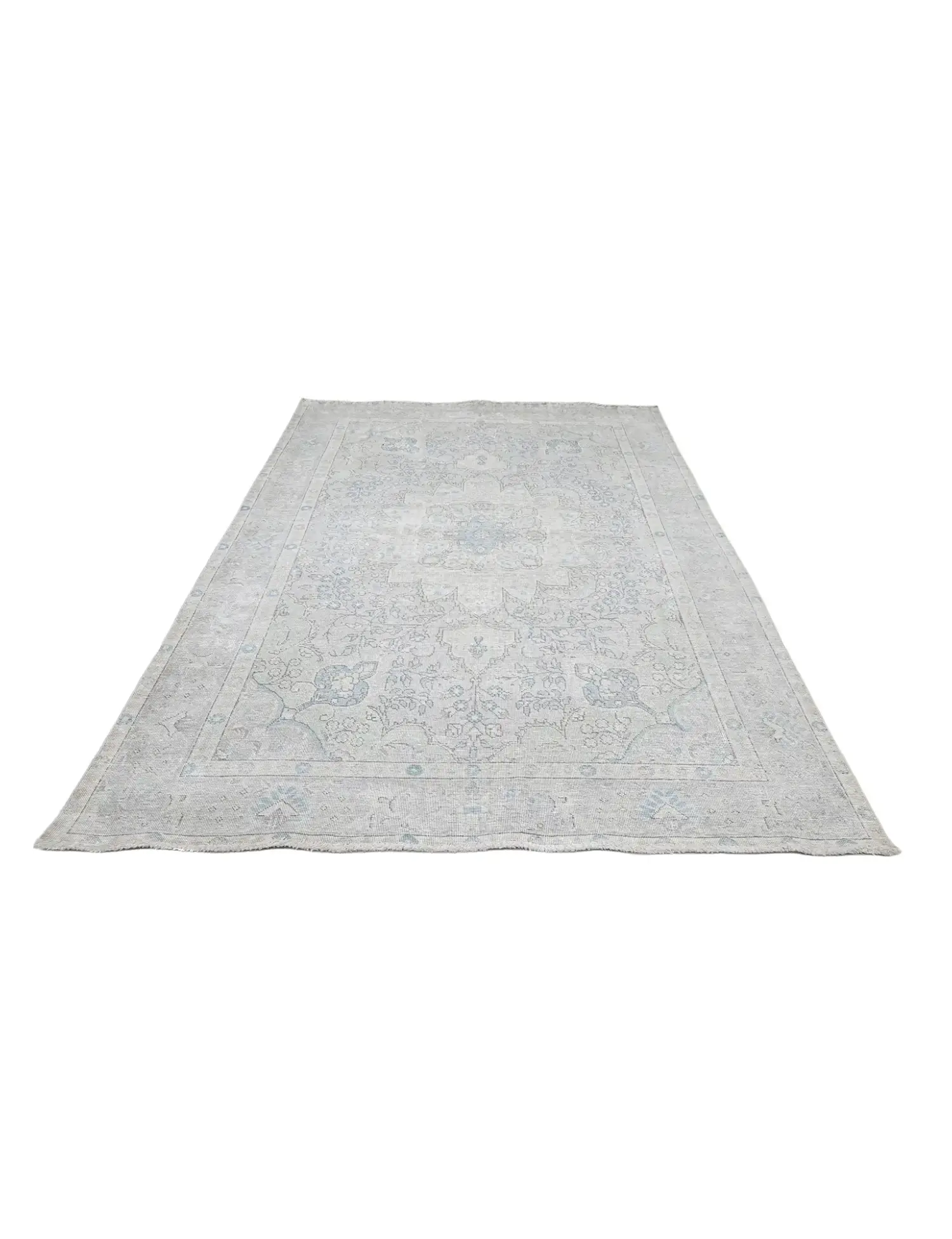 Grau Persien Persischer Vintage Teppich  284 x 196 cm - Einzigartiger handgefertigter Teppich