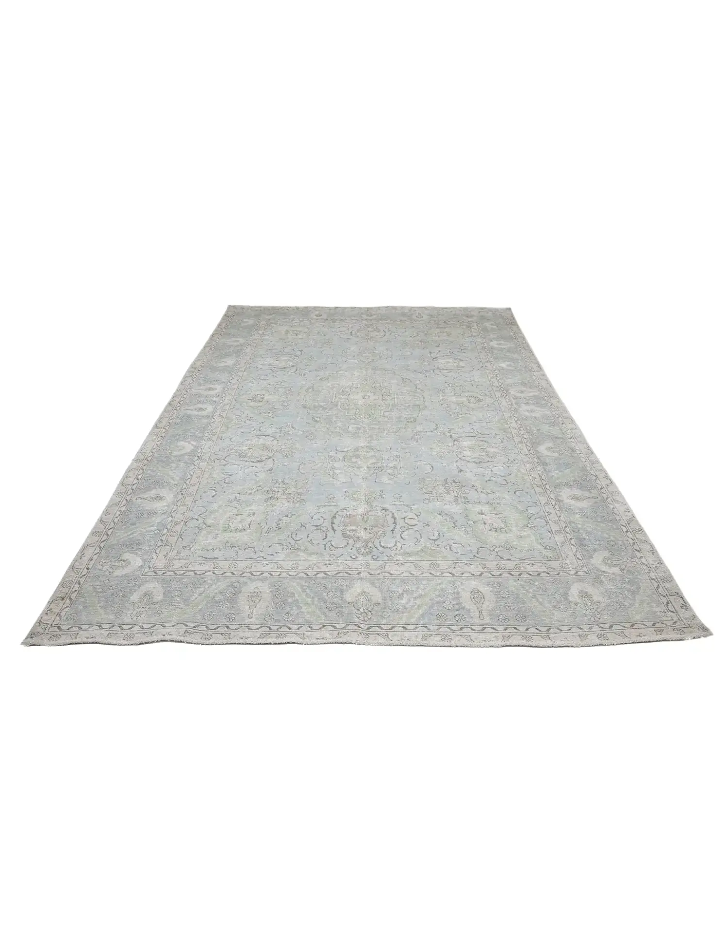 Blau Persien Persischer Vintage Teppich  317 x 220 cm - Einzigartiger handgefertigter Teppich