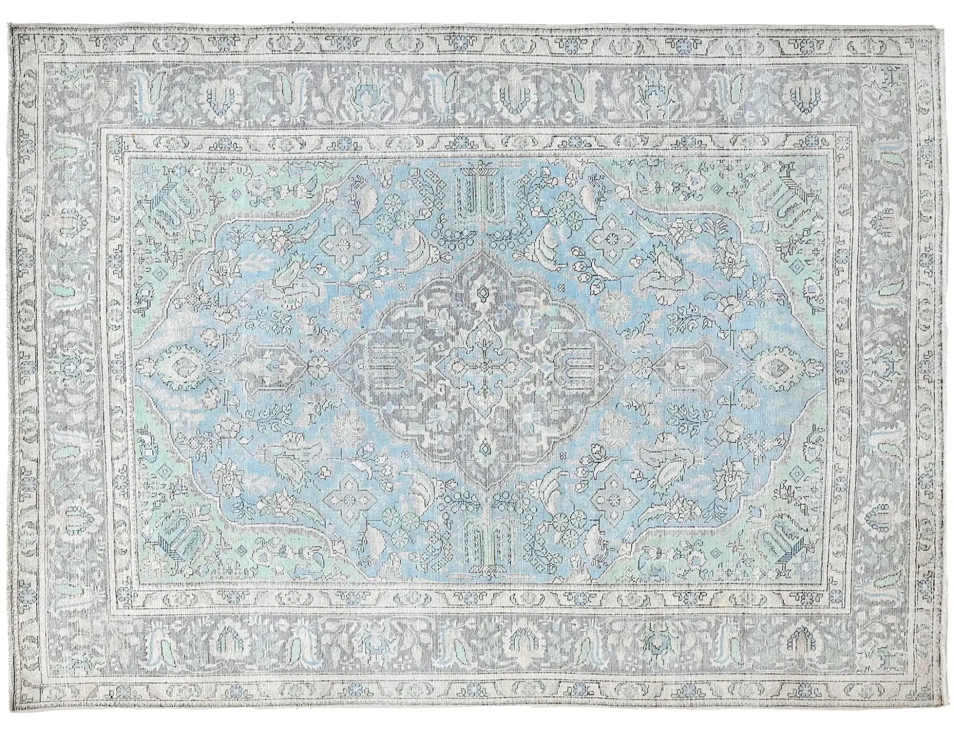 Blau Persien Persischer Vintage Teppich  341 x 247 cm